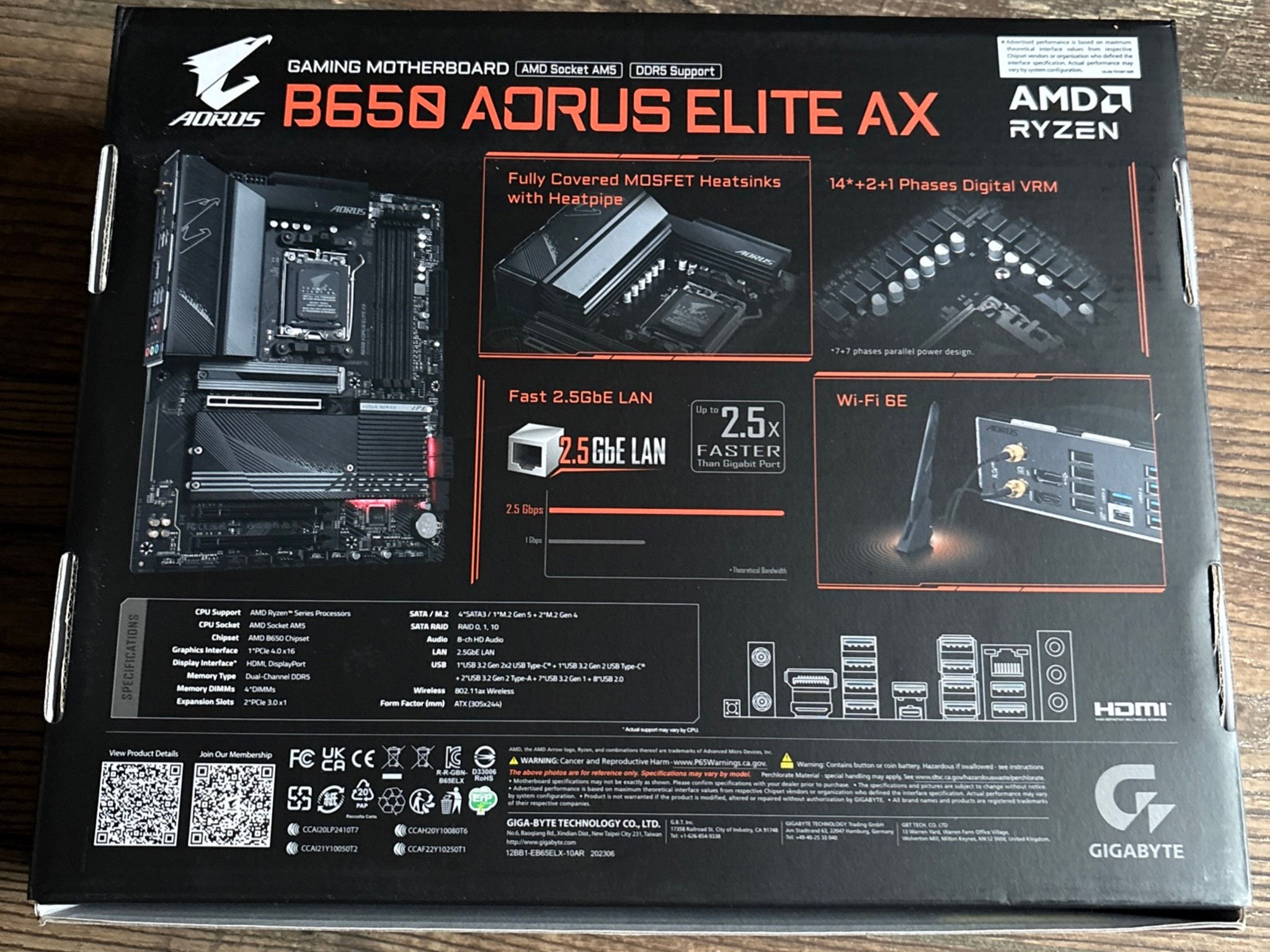 B650 Aorus Elite AX Gaming Motherboard