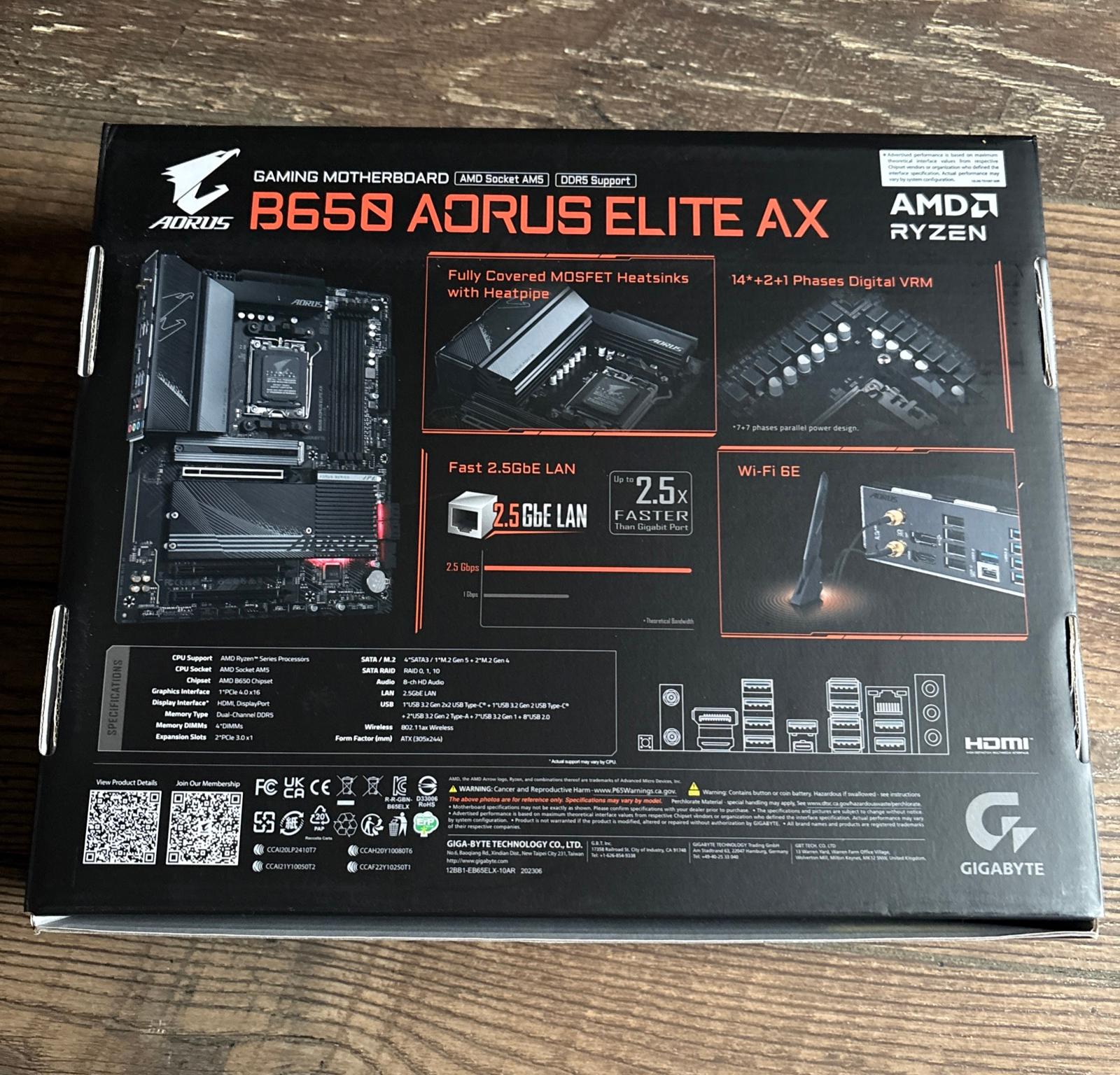 B650 Aorus Elite AX Gaming Motherboard