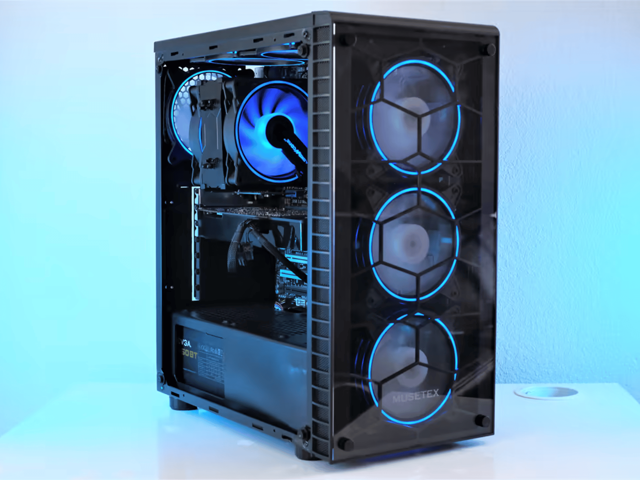 BLUE BUDGET RGB GAMING PC | Intel Core I5-3570K | PNY GeForce GTX 670 | Corsair XMS3 16gb 