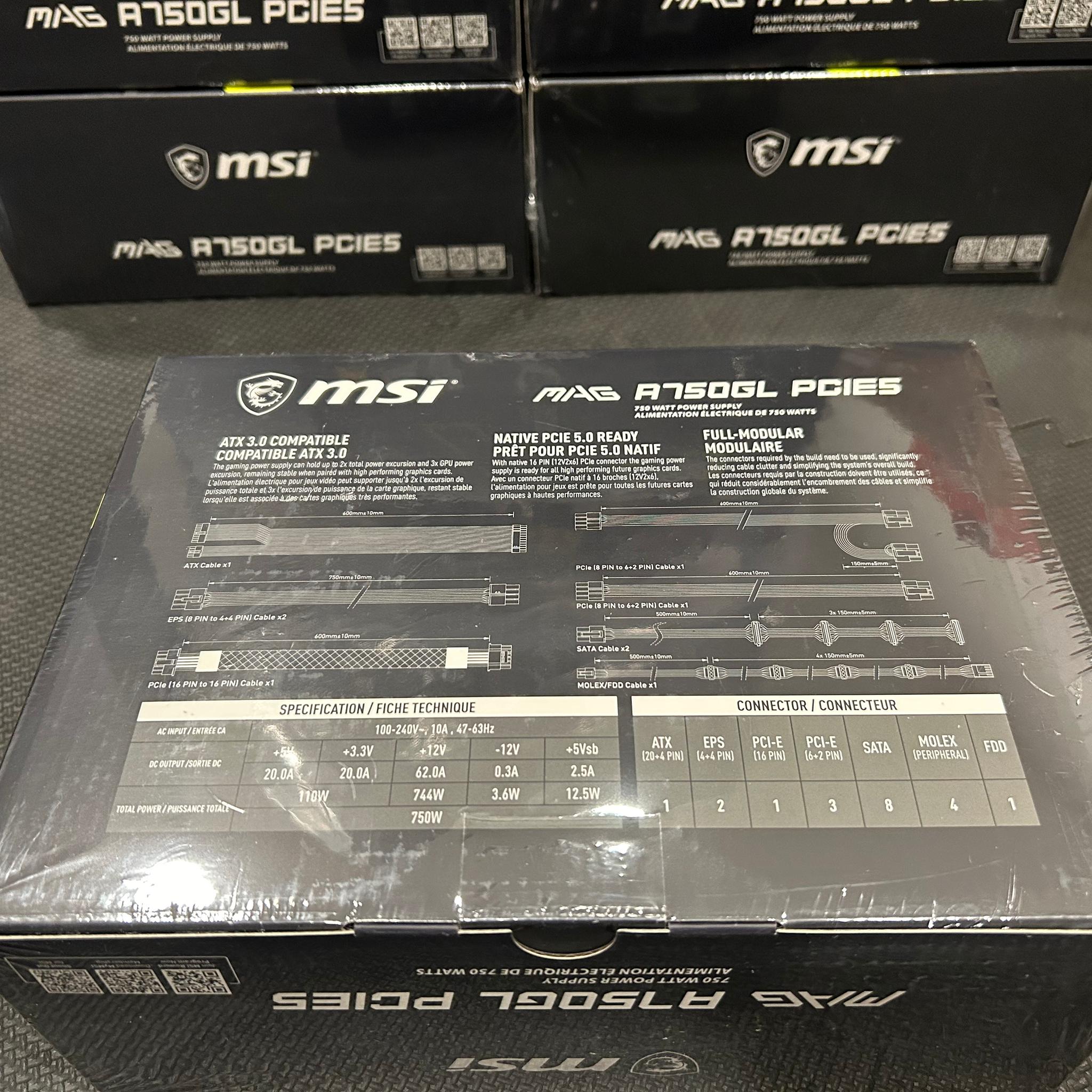 MSI MAG A750GL 80 Plus Gold / SAME DAY SHIPPING