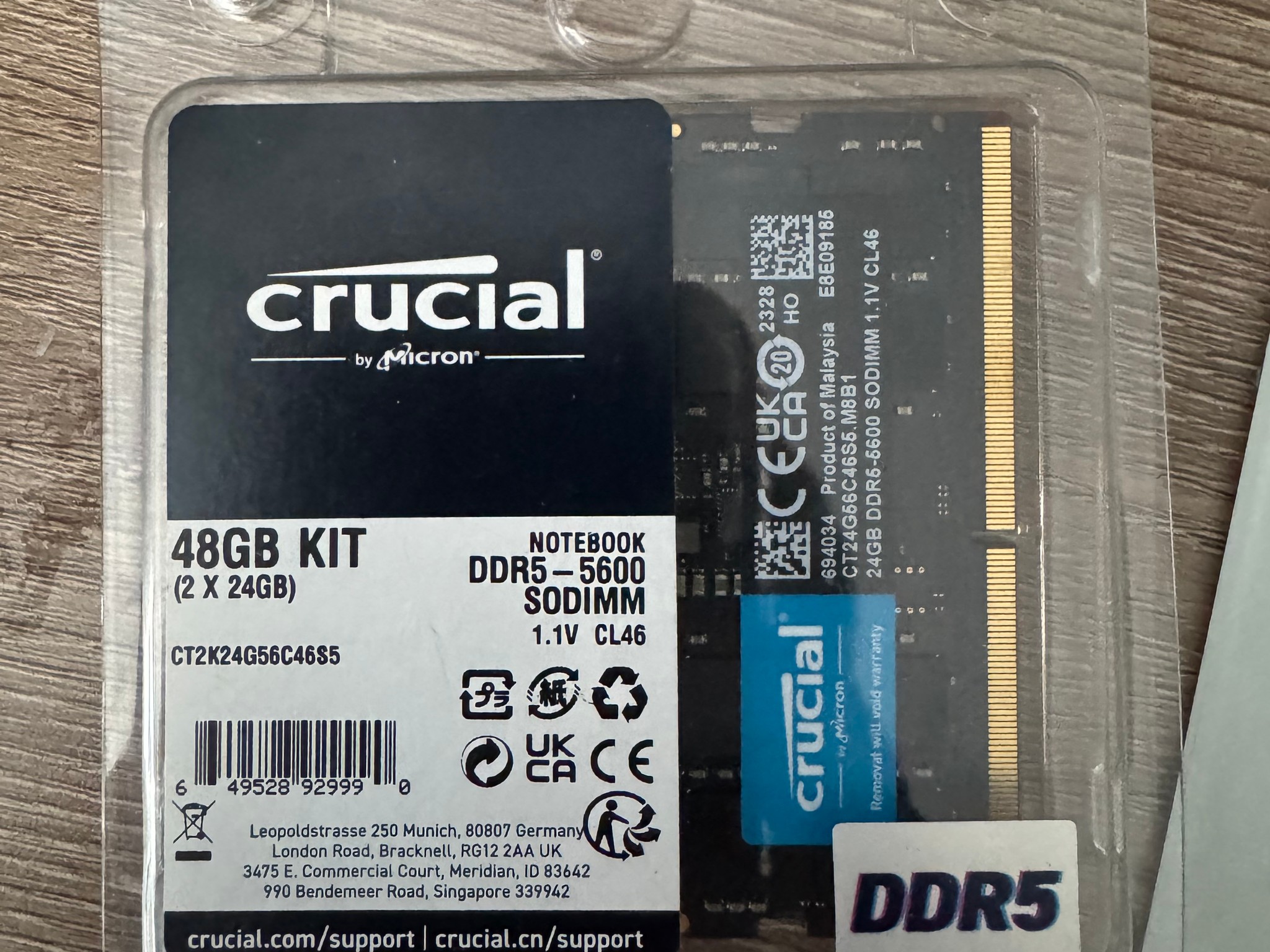 Crucial DDR5 2x24gb 5600 SO-DIMM
