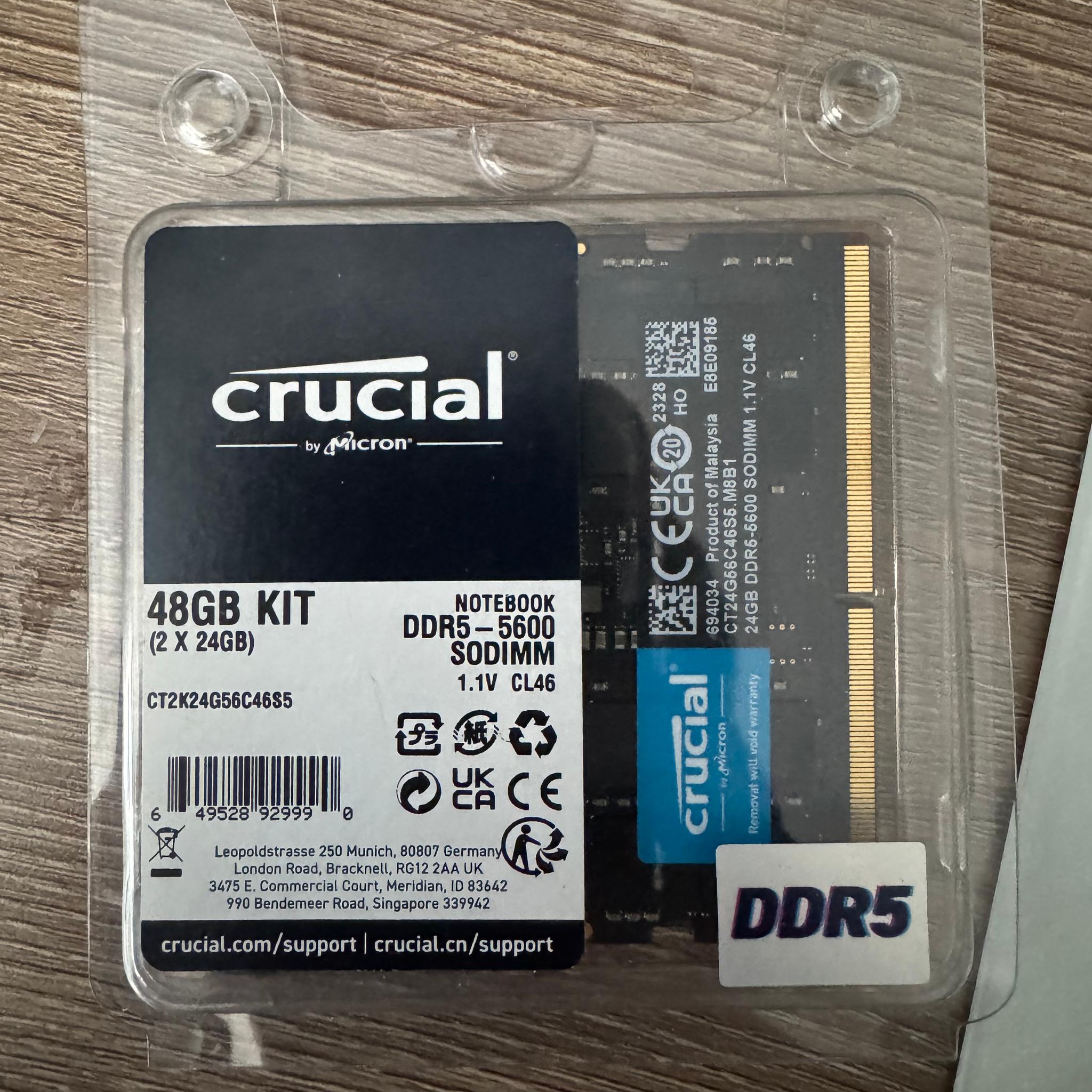 Crucial DDR5 2x24gb 5600 SO-DIMM