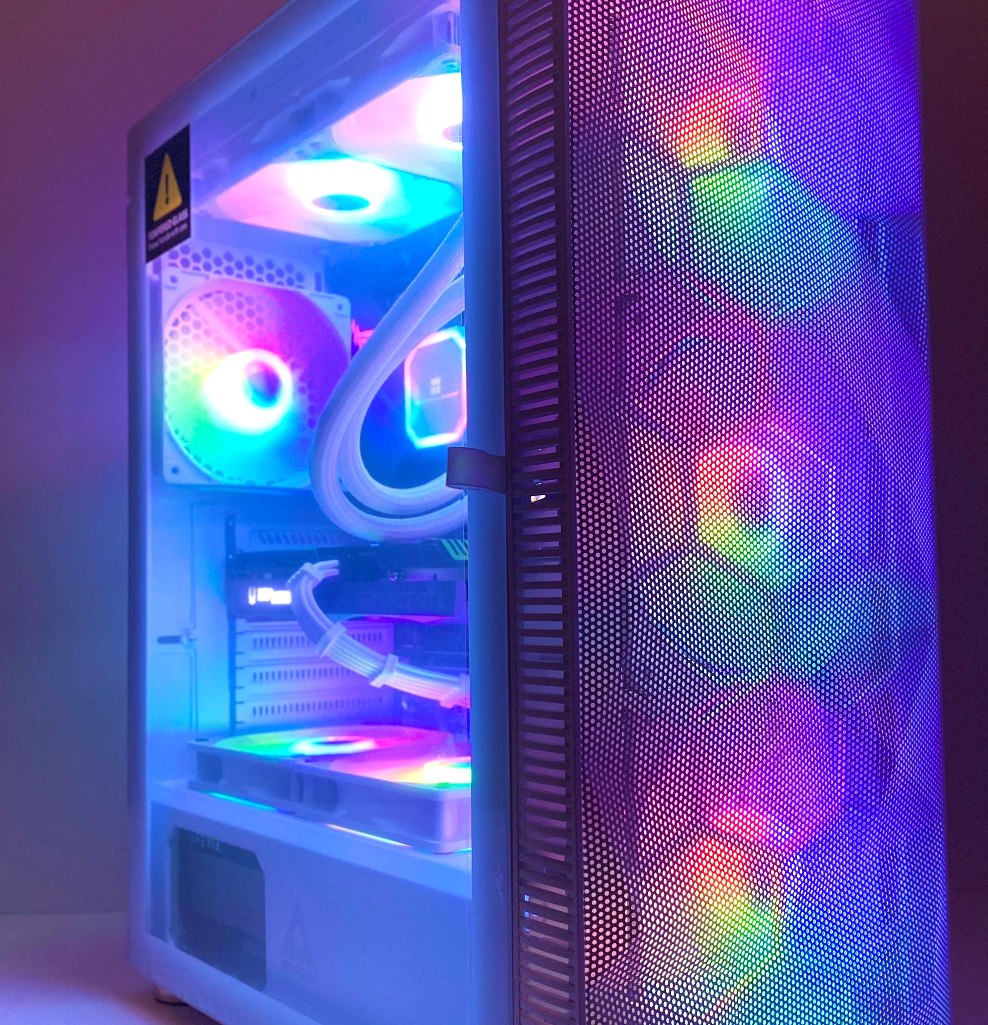 (Liquid Cooled) White⚪️Gaming PC| RTX 3060TI | Ryzen 5@4GHz| 16GB DDR4 RAM| 1TB NVMe SSD| Windows 11
