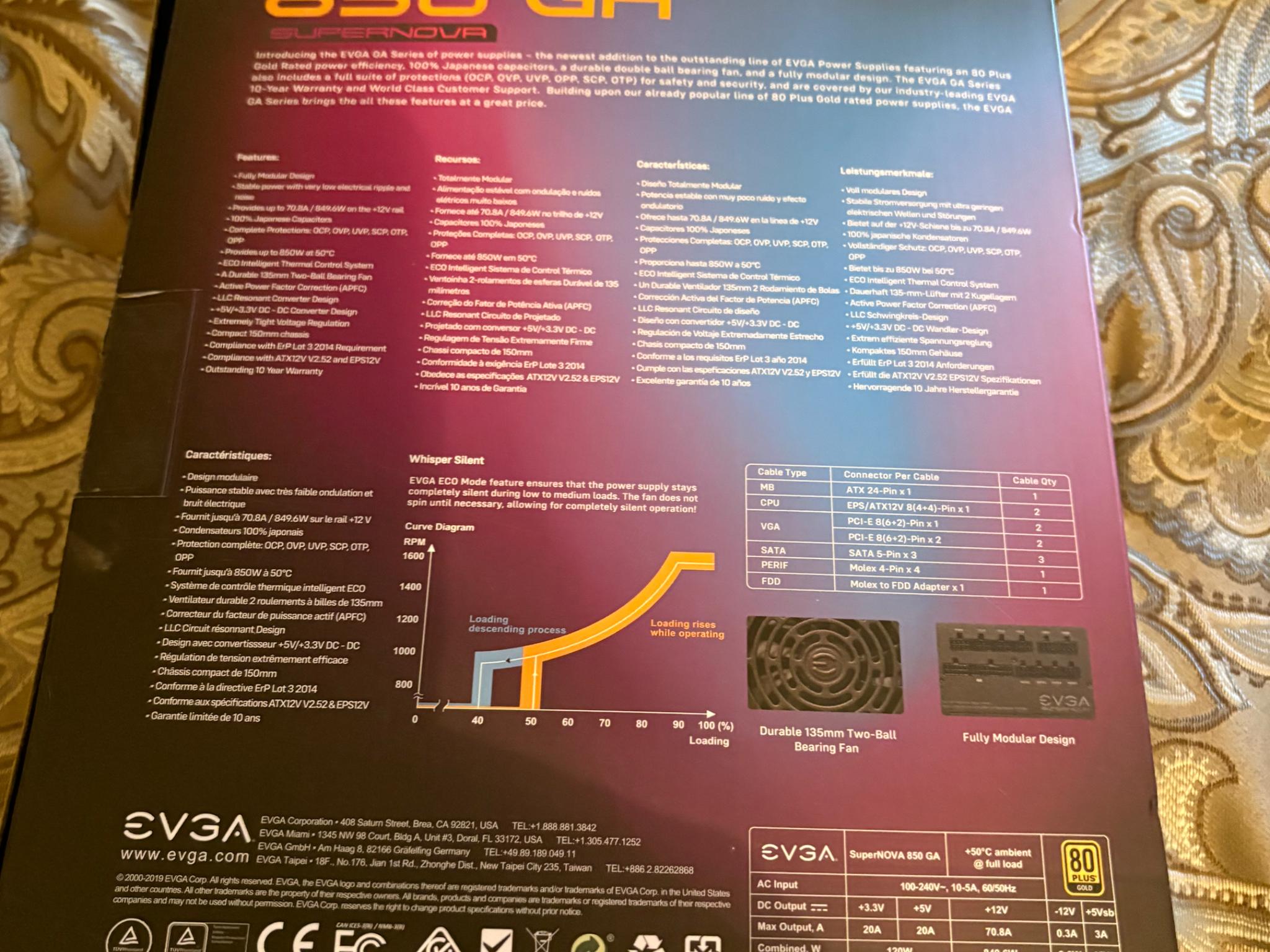 EVGA supernova 850w Gold