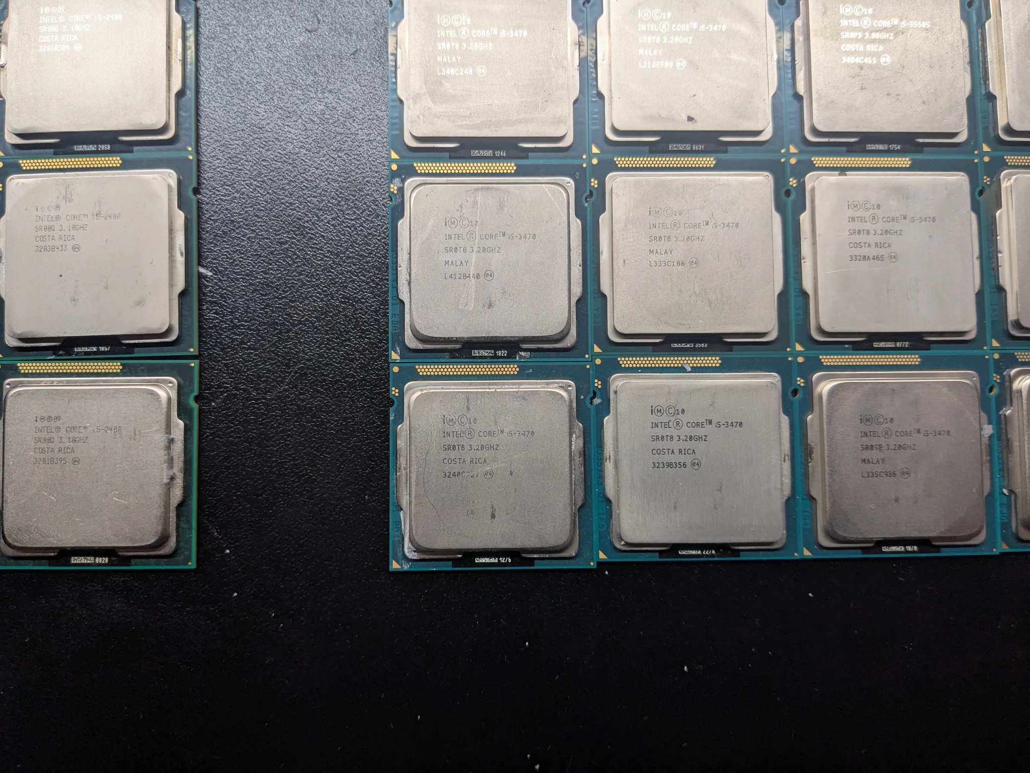 Lot of 27, mixed 1155 i5 Quad core CPUs, 4x 2400, 1x 3550S, 20x 3470, 2x 3570