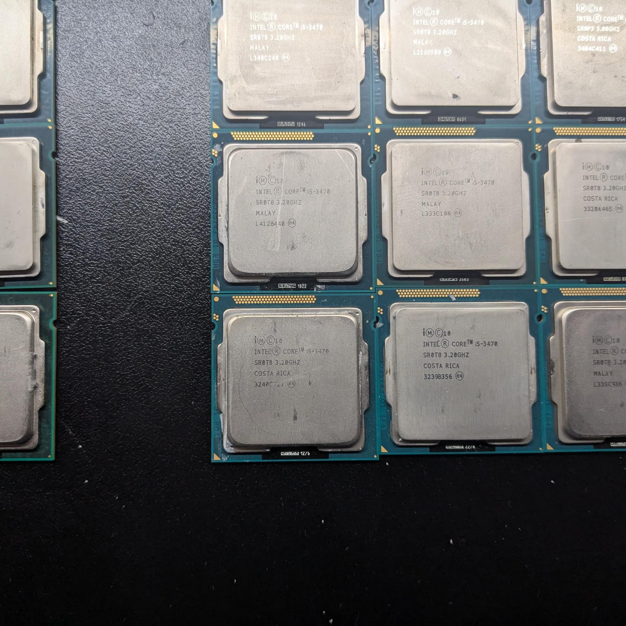 Lot of 27, mixed 1155 i5 Quad core CPUs, 4x 2400, 1x 3550S, 20x 3470, 2x 3570