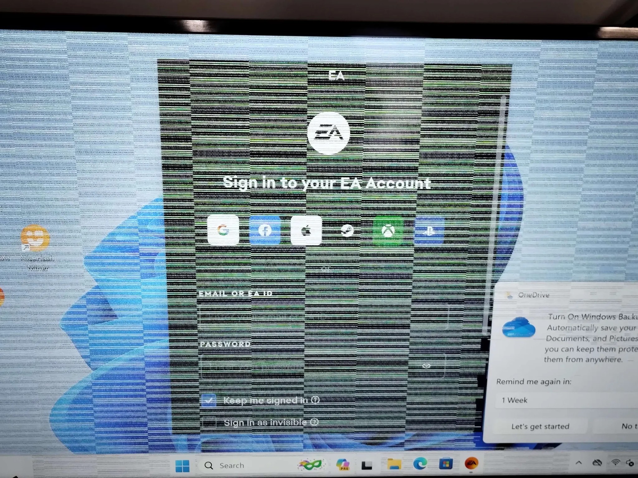 Artifacting GeForce RTX3070 with green lines