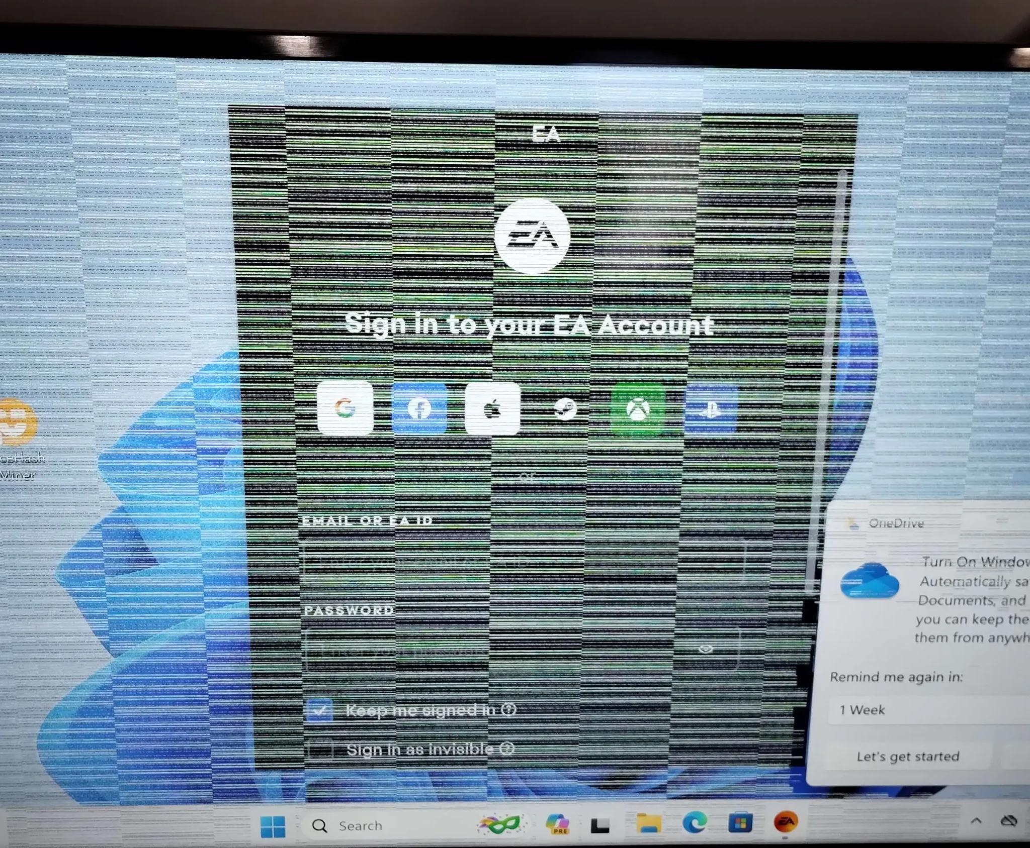 Artifacting GeForce RTX3070 with green lines