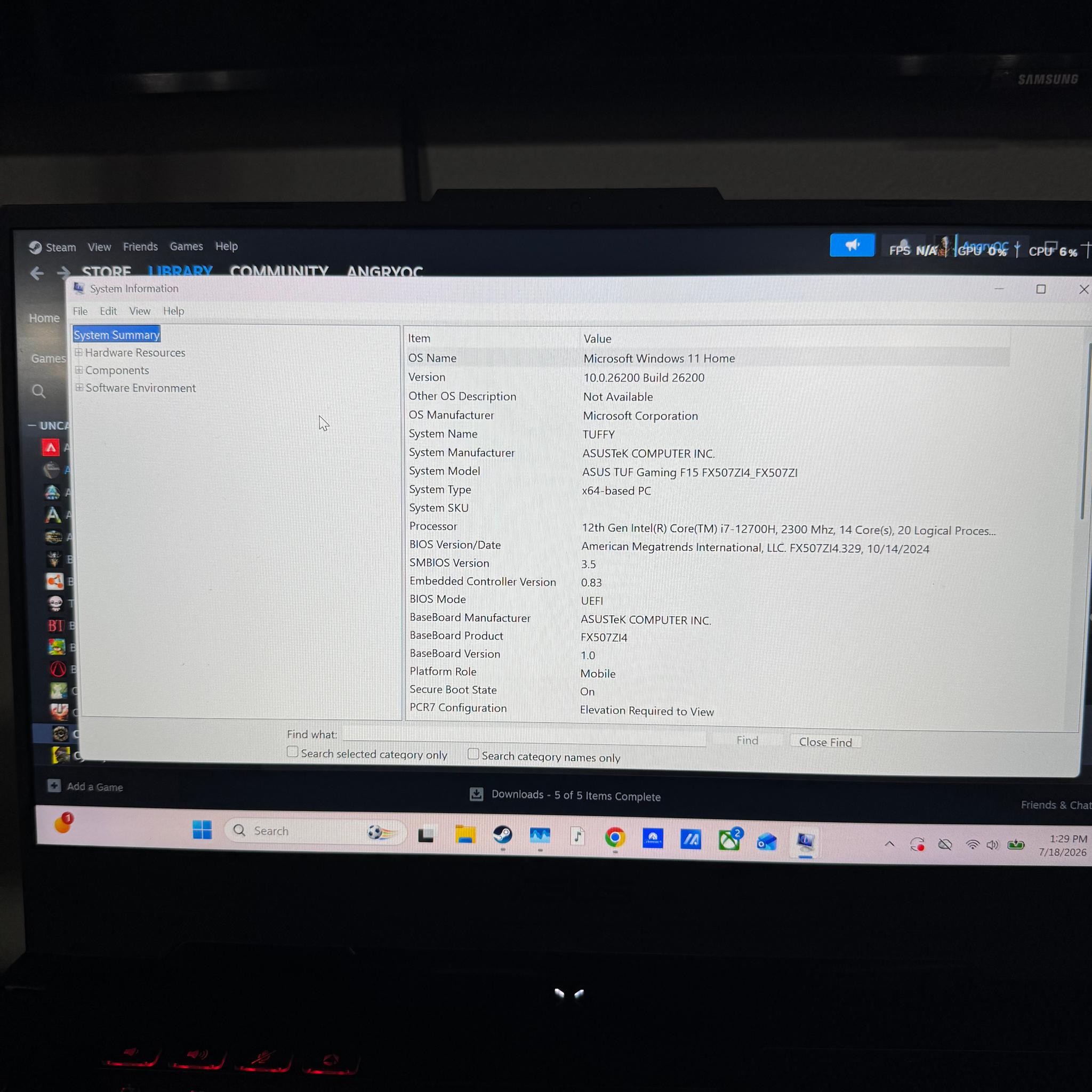 ASUS TUF 15 RTX 4070 64GB RAM 1TB SSD