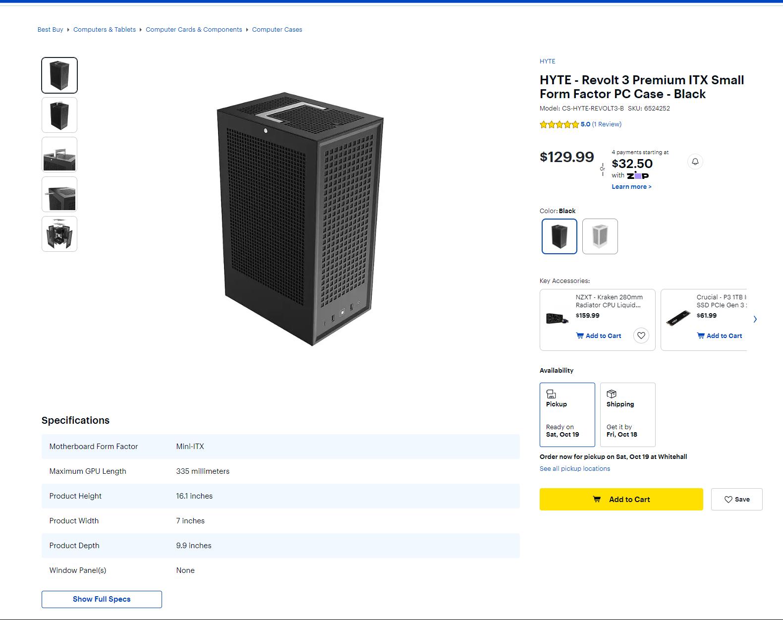 Black Hyte Revolt 3 w/ 700W Modular 80+ Gold PSU