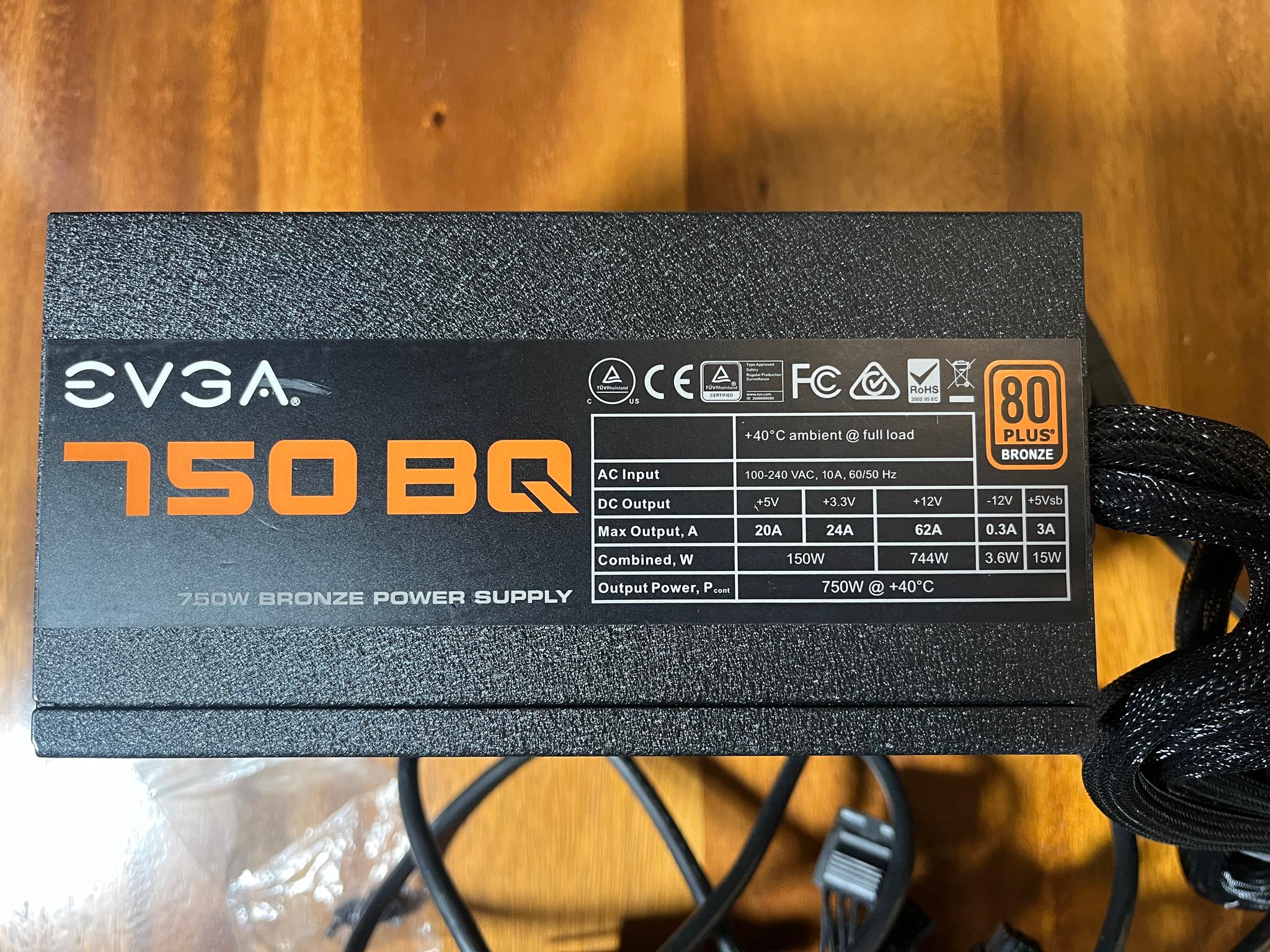 EVGA 750 BQ, 80+ BRONZE 750W Semi Modular,Power Supply 110-BQ-0750