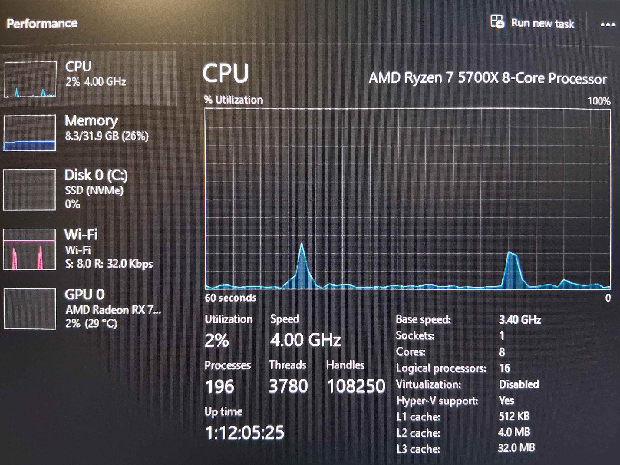 Gaming PC Ryzen 7 5700x 32GB DDR4 / 1TB SSD / SAPPHIRE RX 7800 XT 16GB / WINDOWS 11 / WIFI