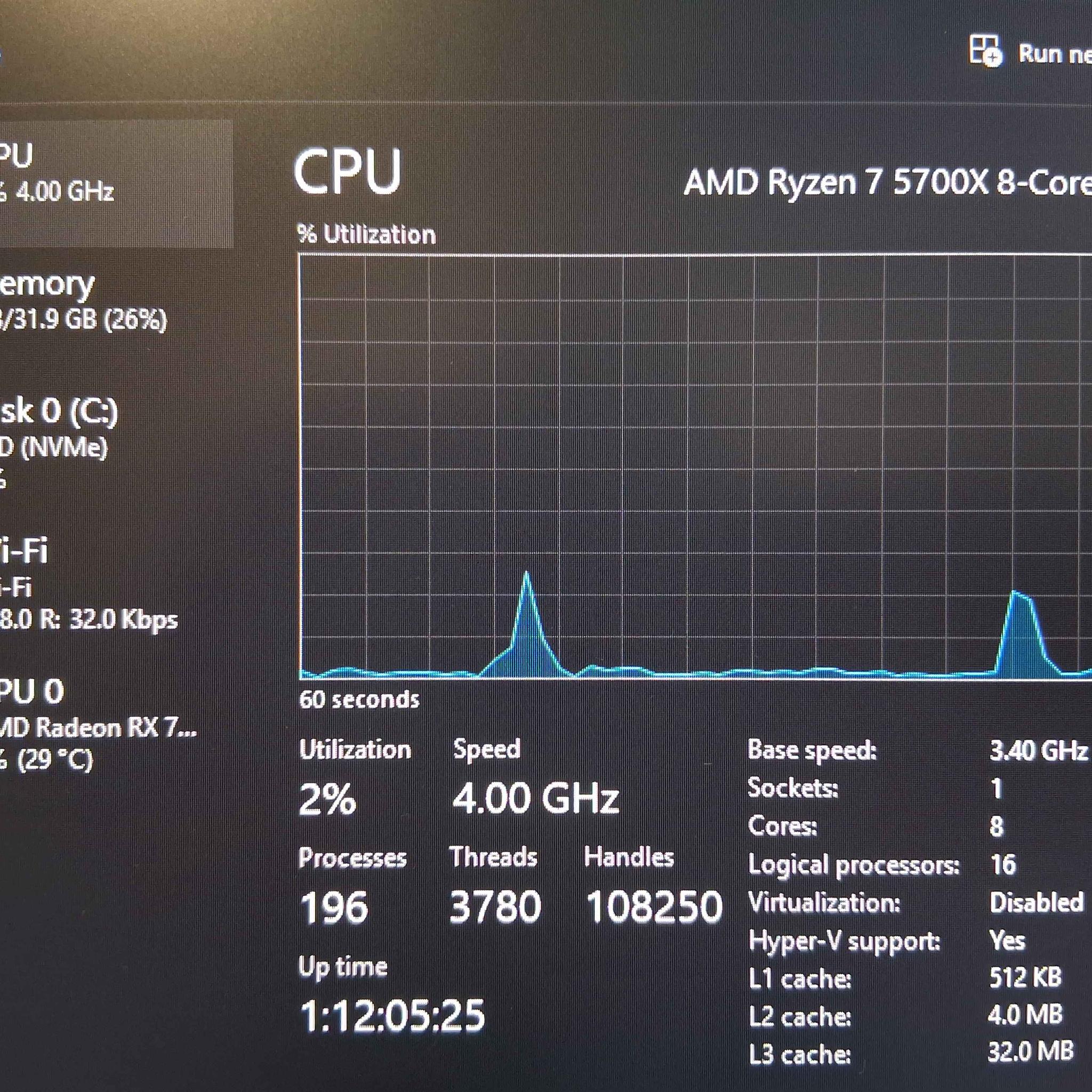 Gaming PC Ryzen 7 5700x 32GB DDR4 / 1TB SSD / SAPPHIRE RX 7800 XT 16GB / WINDOWS 11 / WIFI