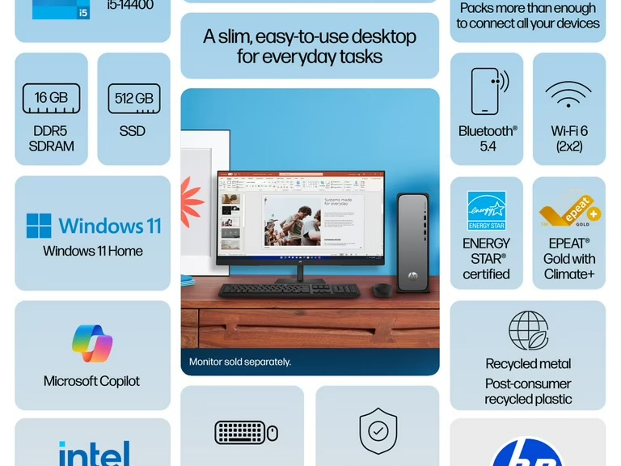 Intel i5-14440 | 16Gb Ddr5 | HP OmniDesk Slim Desktop PC