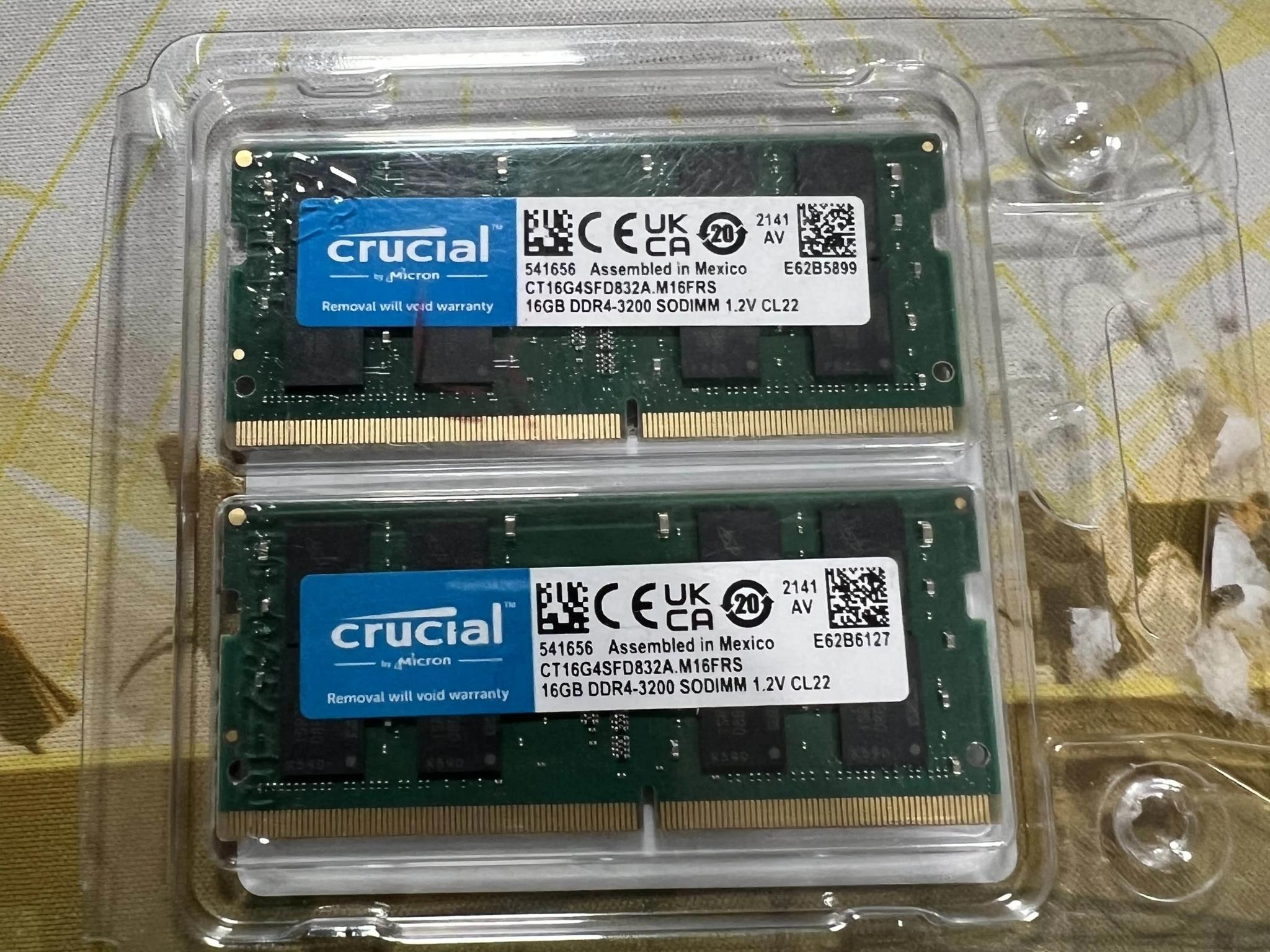 32GB SODIMM Crucial RAM kit-(LAPTOP UPGRADE)
