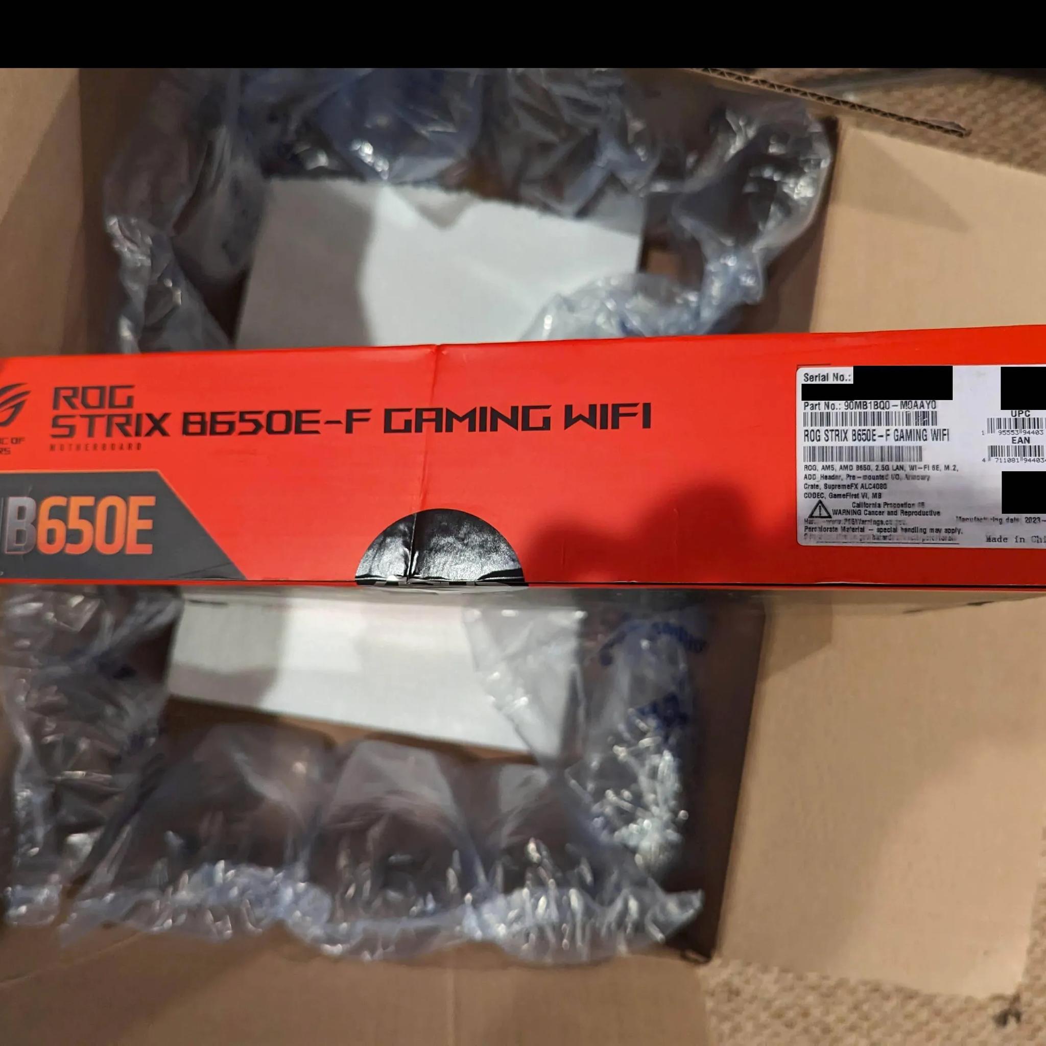 ASUS AMD AM5 B650E-F ROG STRIX GAMING WIFI ATX Motherboard.  BRAND NEW!! SEALED!!