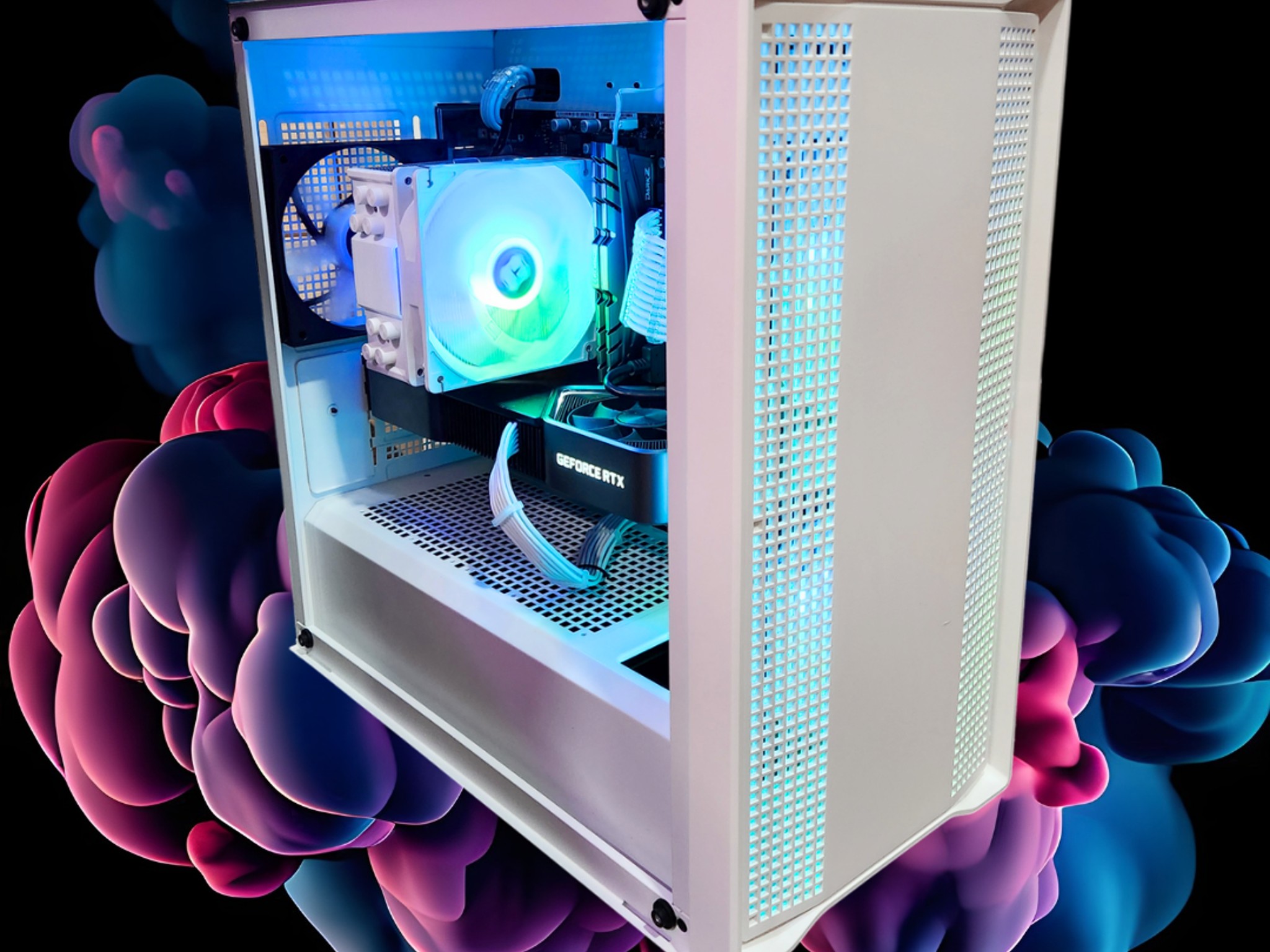 ⛅️Heavenly😶‍🌫️: RTX 3080 10GB FE | Ryzen 5 5600 | 32GB DDR4 RAM | 1TB SSD | 4 Fans | White RGB PC