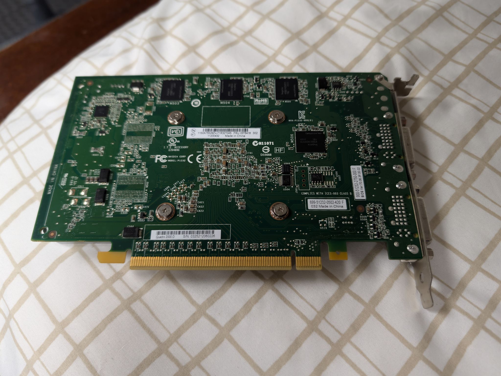 Nvidia Quadro 2000D - 1GB (1024MB) GDDR5 - GF106 - 2x DVI connector