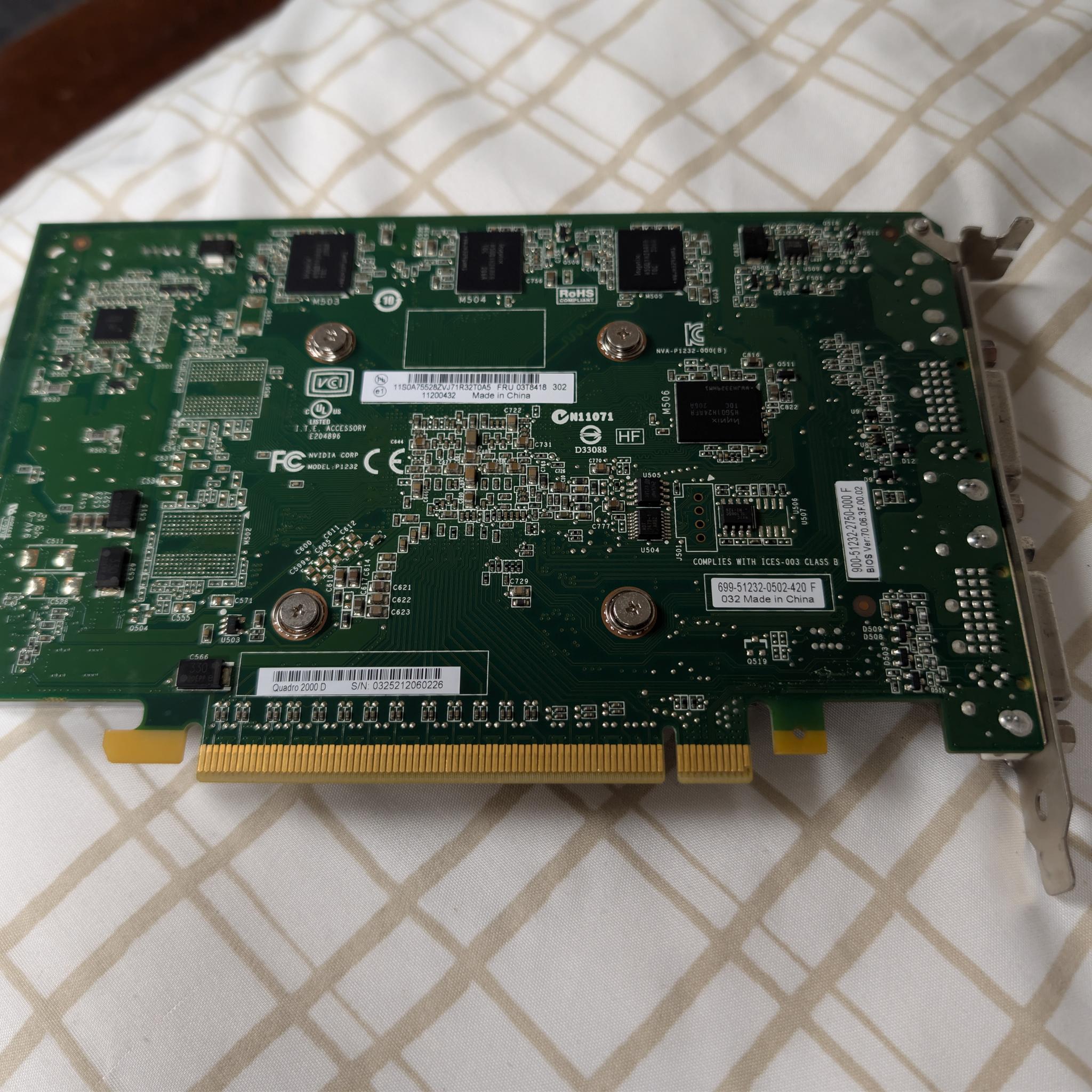 Nvidia Quadro 2000D - 1GB (1024MB) GDDR5 - GF106 - 2x DVI connector