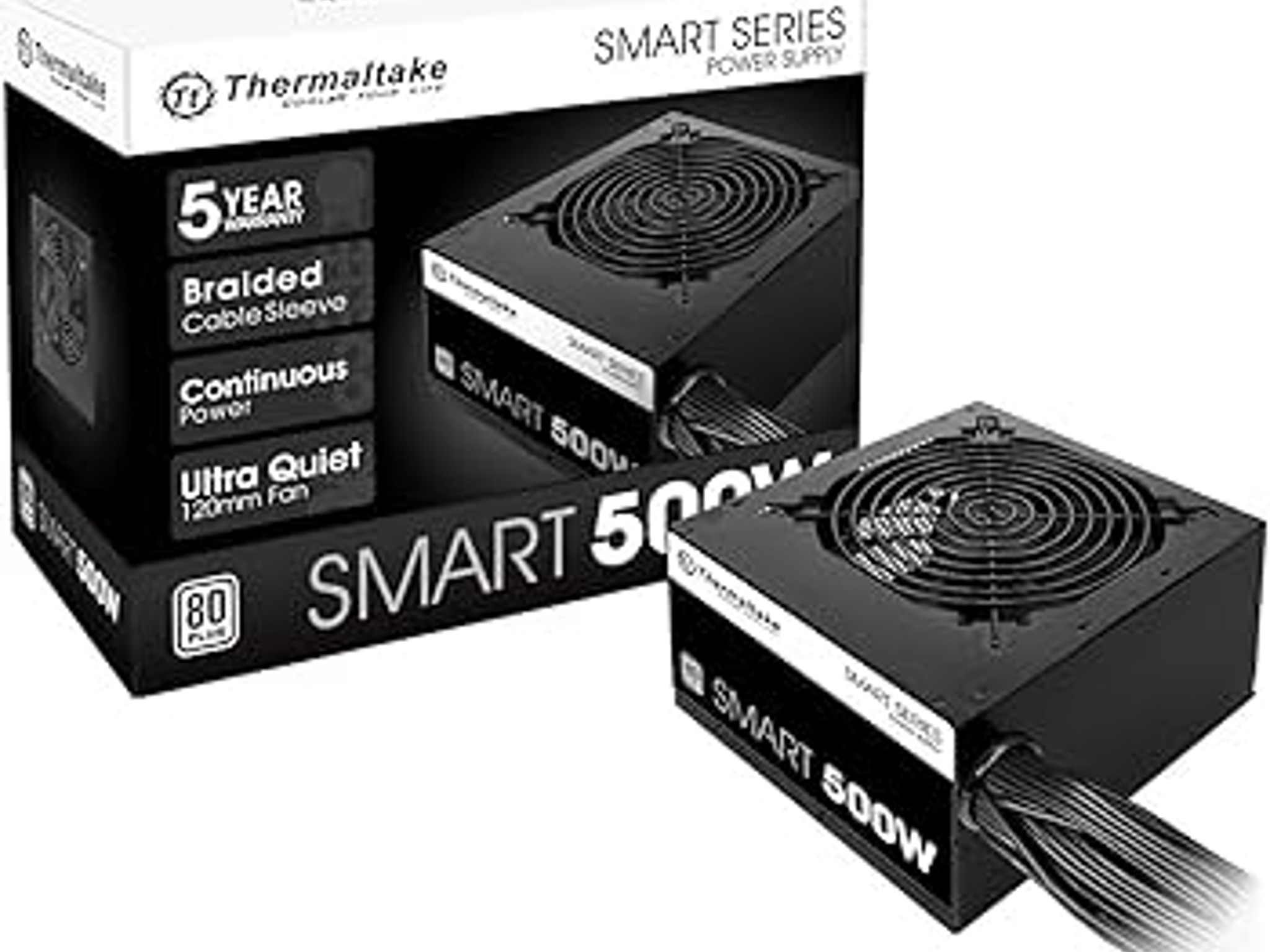 Thermaltake 500W 80 Plus Certified ATX Power Supply Brand New Open Box