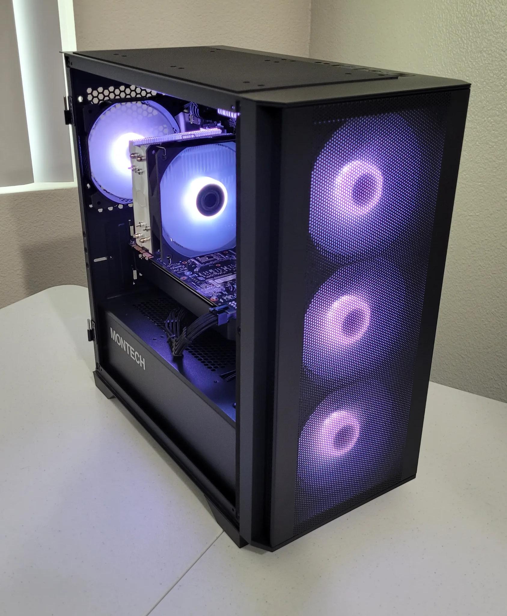 Black Gaming PC (Ryzen 5 2600X + GTX 1070 Ti + 1TB SSD + 16GB RAM + Wifi)