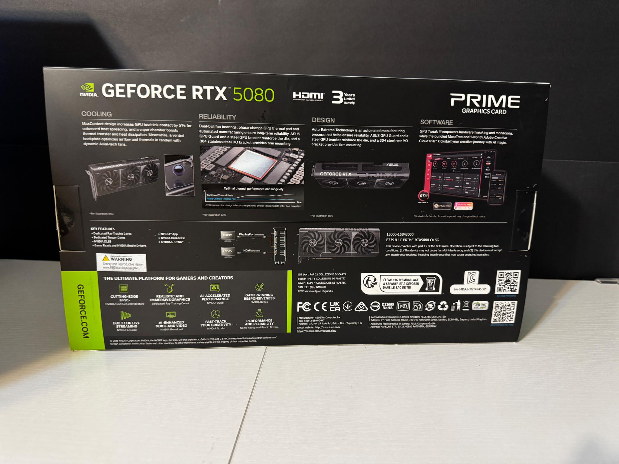 ASUS PRIME GeForce RTX™ 5080 16GB GDDR7 OC Edition