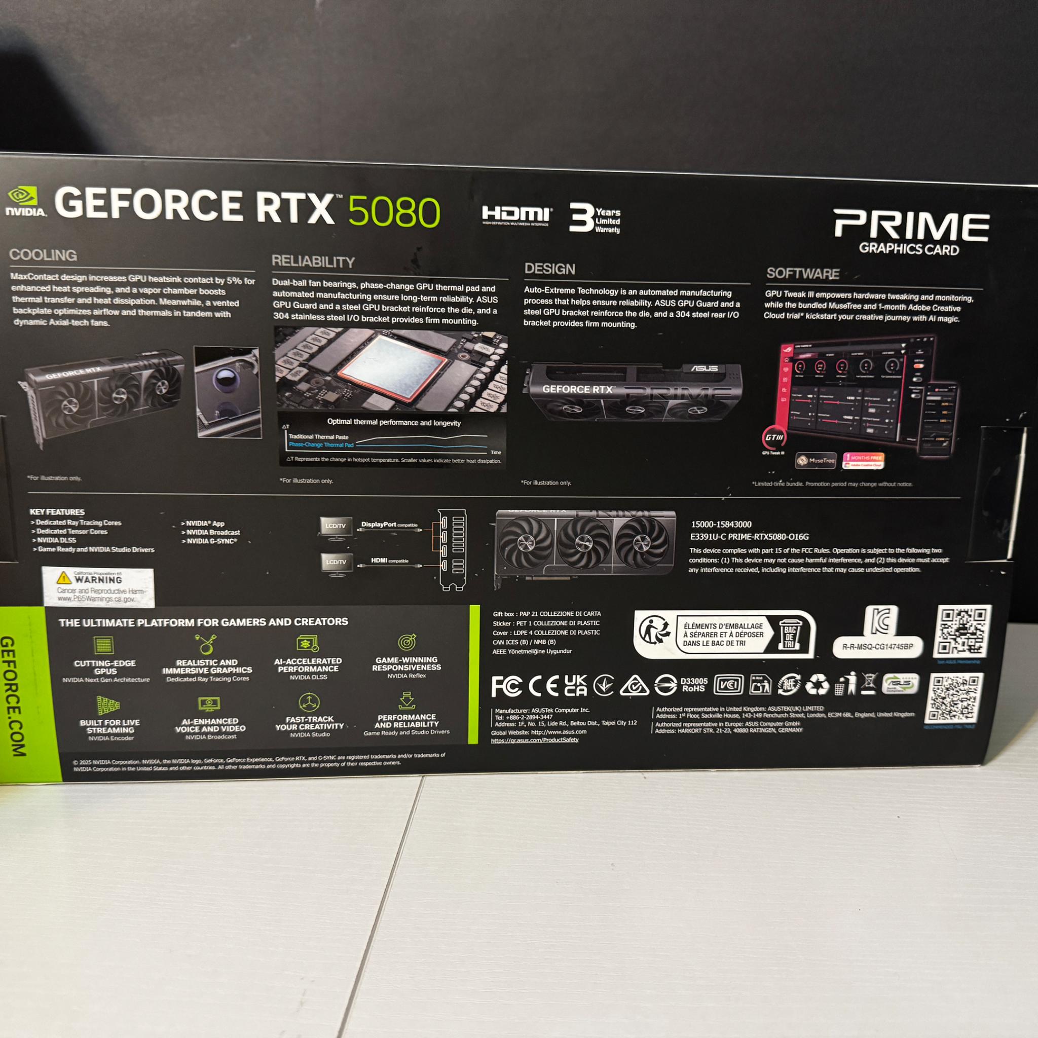 ASUS PRIME GeForce RTX™ 5080 16GB GDDR7 OC Edition