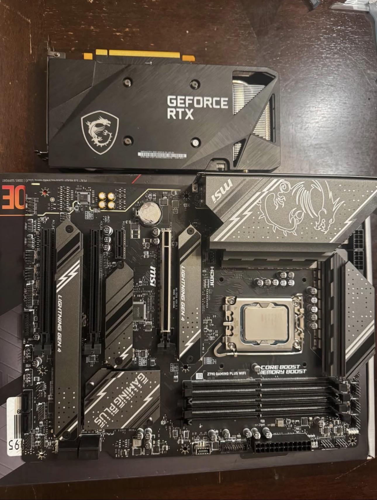 MSI 3060 12gb,  MSI z790 gaming plus WiFi & Intel I5 12600kf