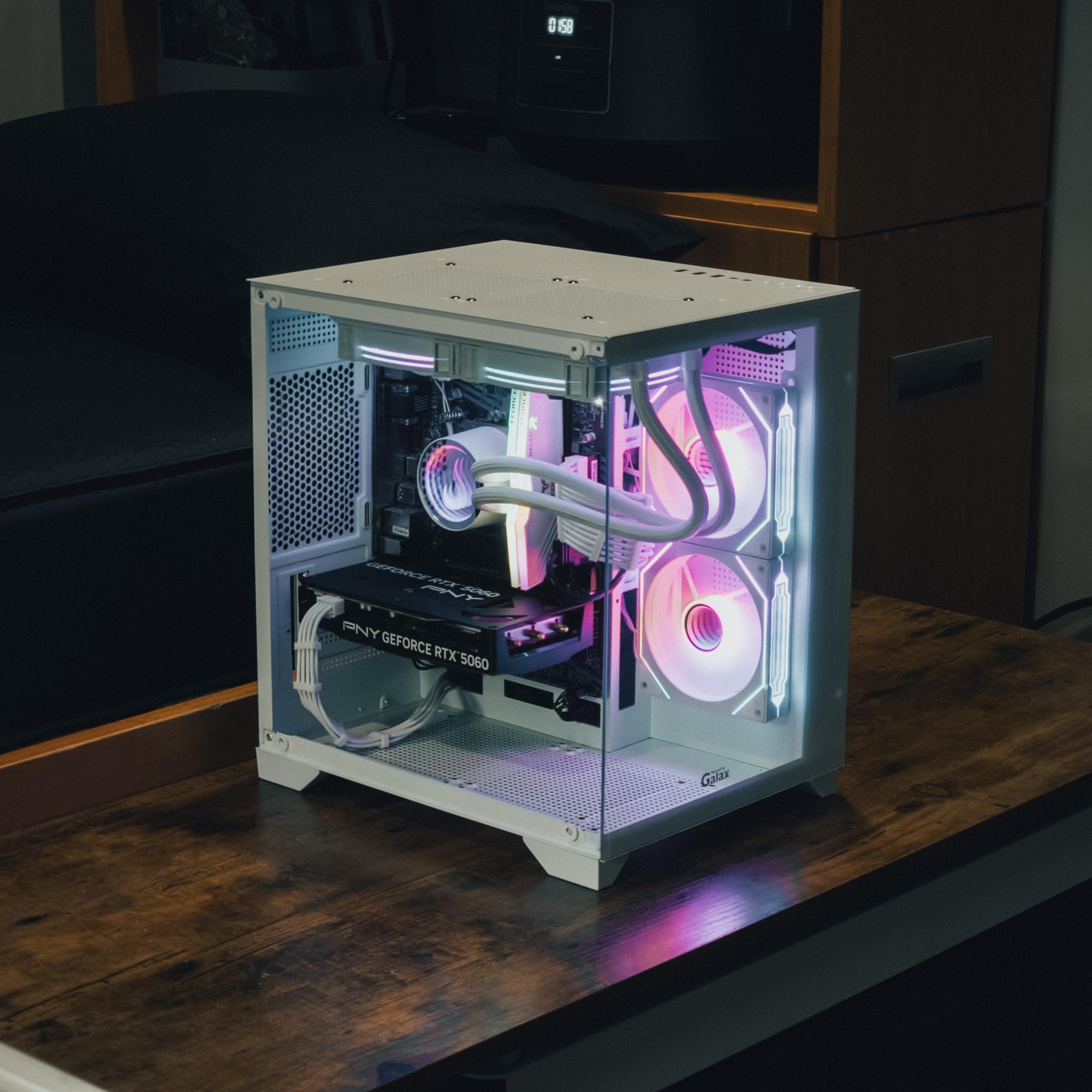 🤍 White RGB Gaming PC – RTX 5060 | i5-10400F | 16GB DDR4 | 512GB NVMe 🤍