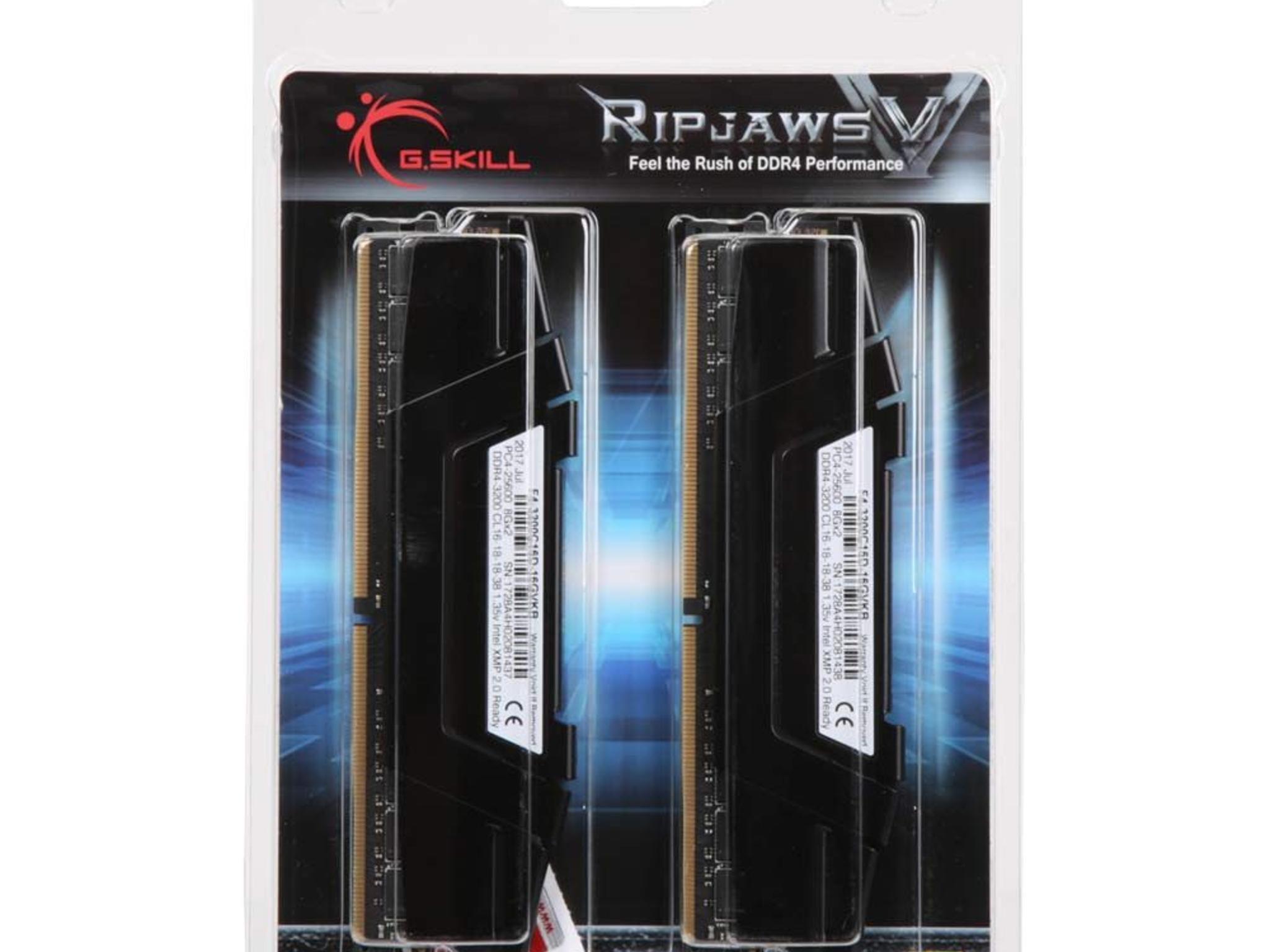 NEW G.Skill Ripjaws V 16GB (2 x 8GB) DDR4-3200 PC4-25600 CL16 Dual Channel Desktop Memory Kit Black