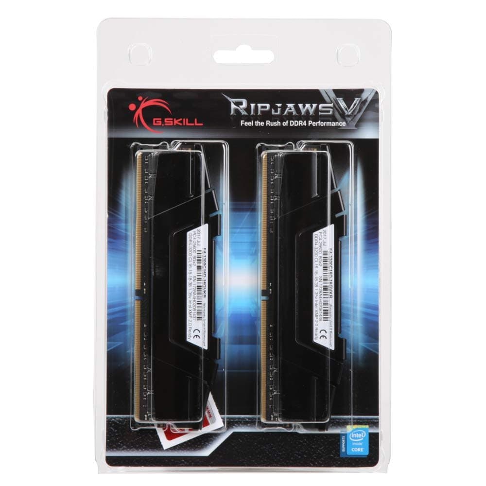 NEW G.Skill Ripjaws V 16GB (2 x 8GB) DDR4-3200 PC4-25600 CL16 Dual Channel Desktop Memory Kit Black