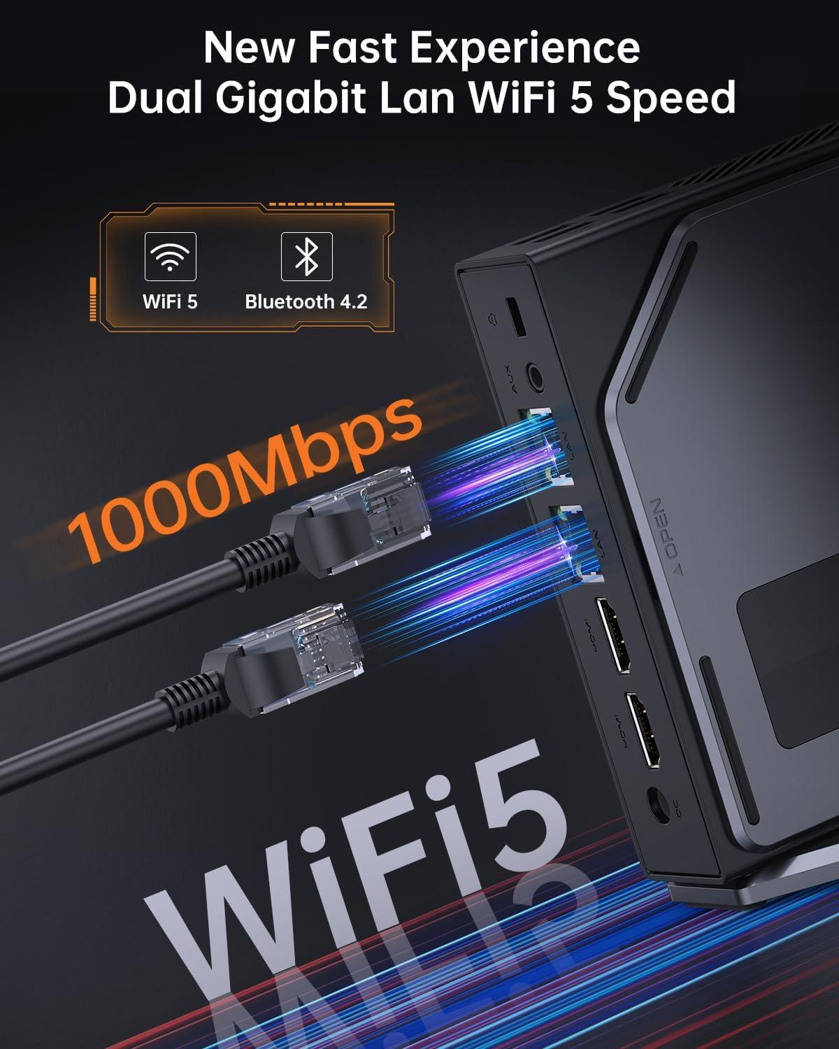 S1 Mini PC, Intel 12th Gen Alder Lake-N95 (up to 3.40GHz, 15W TDP), 16GB DDR4 512G PCIe SSD Mini PC