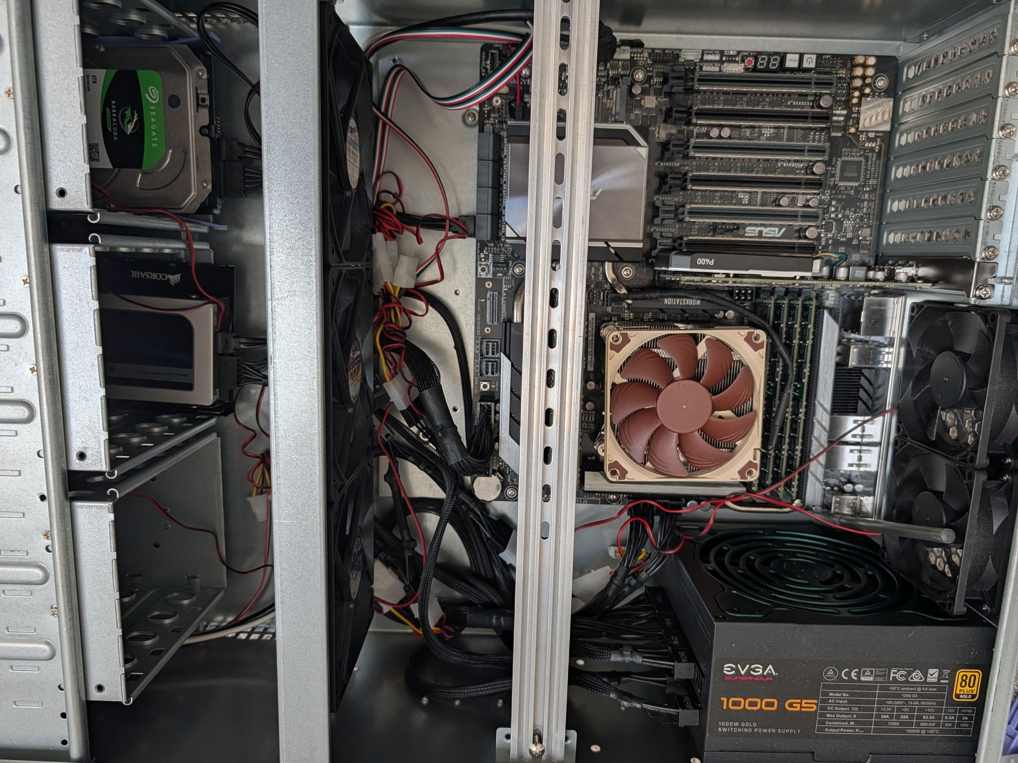 Custom Homelab Server Rosewill Xeon W-2135 128GB DDR4 Dual 10GbE 5TB 1000W