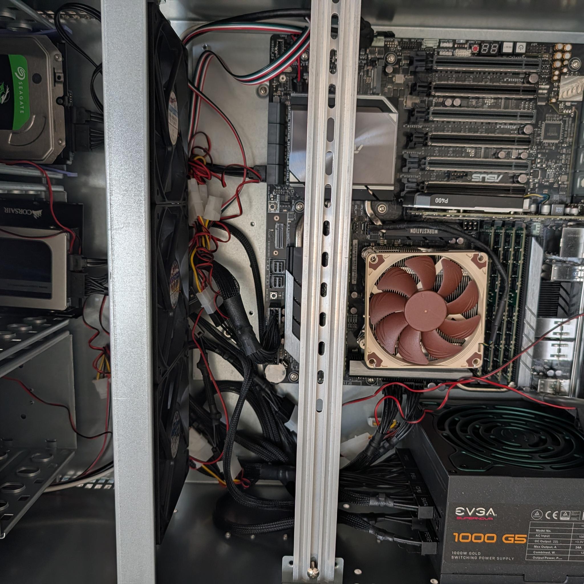 Custom Homelab Server Rosewill Xeon W-2135 128GB DDR4 Dual 10GbE 5TB 1000W