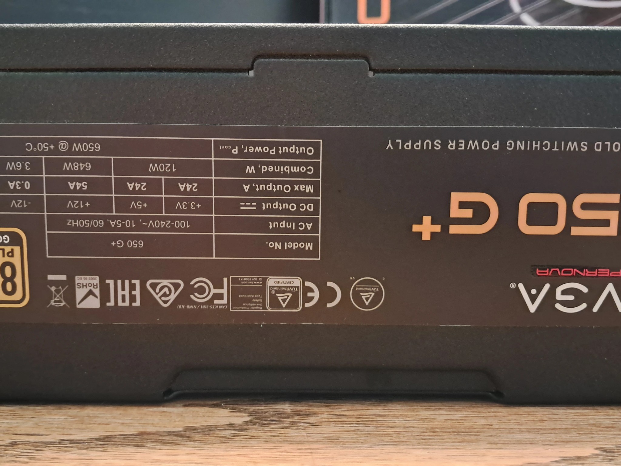 EVGA 650 G+ Supernova 80+ Gold PSU