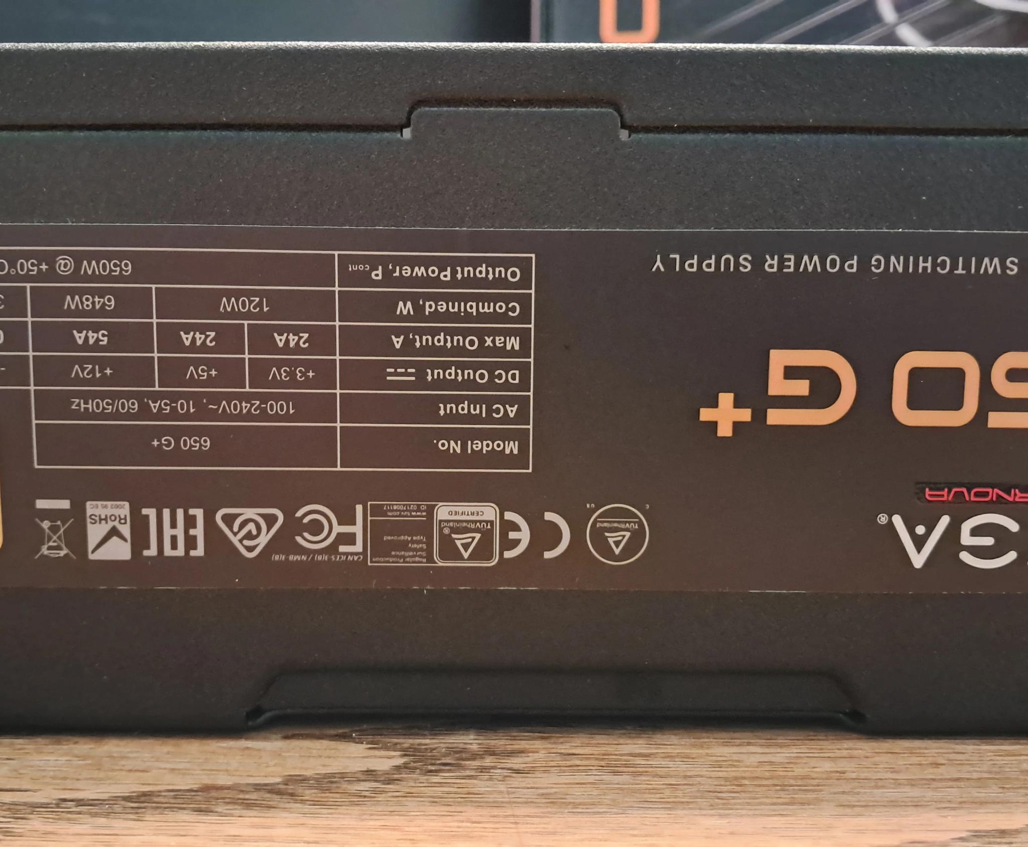 EVGA 650 G+ Supernova 80+ Gold PSU