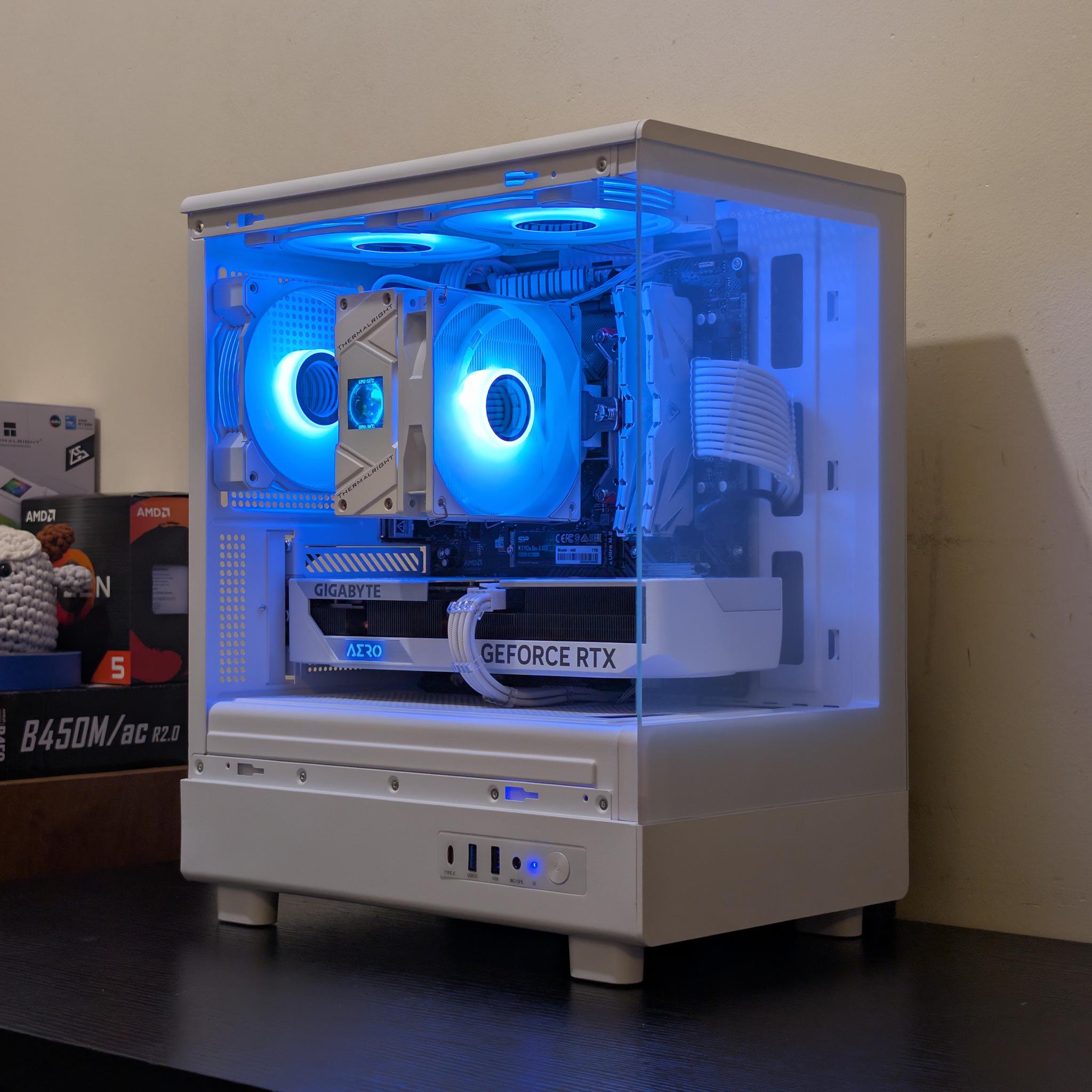 🦢🤍 White Gaming PC | RTX 4060Ti | Ryzen 5500 | 1TB SSD | 32GB RAM | WiFi 6 & Bluetooth 🤍🦢