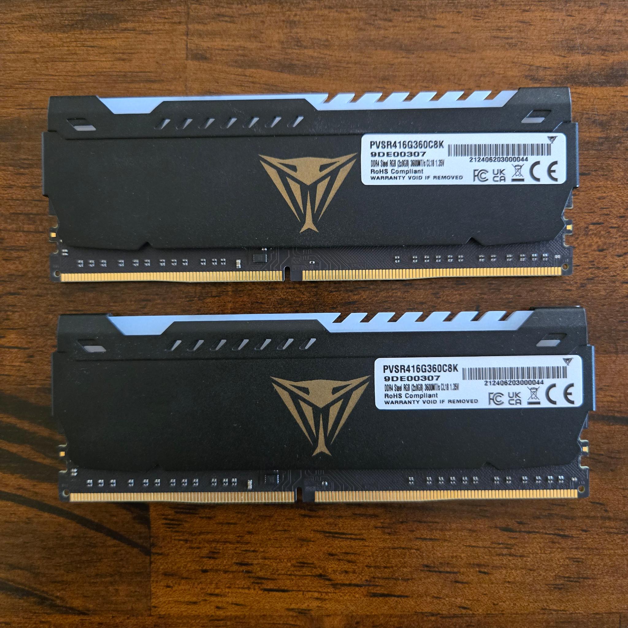 Patriot Viper Steel RGB 16GB (2x8GB) DDR4 3600MHz CL18 RAM PVSR416G360C8K