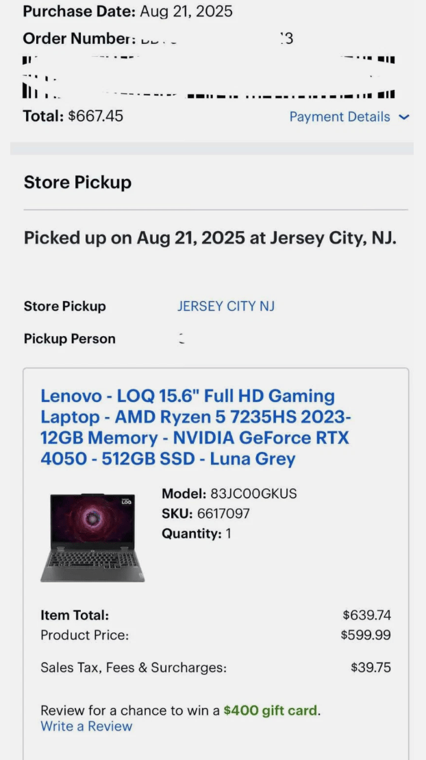 Lenovo Laptop LOQ 15.6" FHD 144Hz (Ryzen 5 7235HS, 12GB/512GB SSD, RTX 4050)