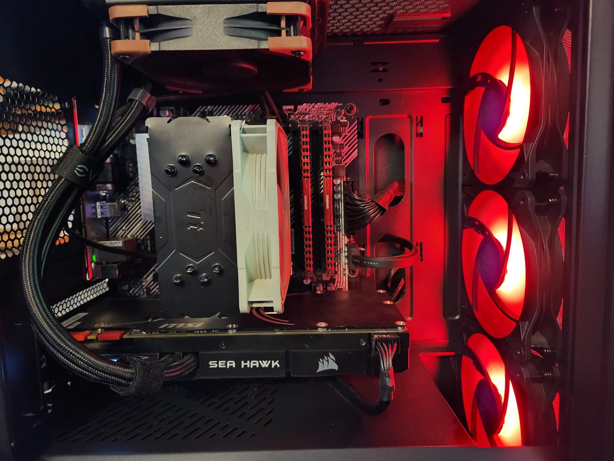 The RED MONSTER 2 1080p gaming pc GTX 1080 SEAHAWK and Ryzen 7 1700X