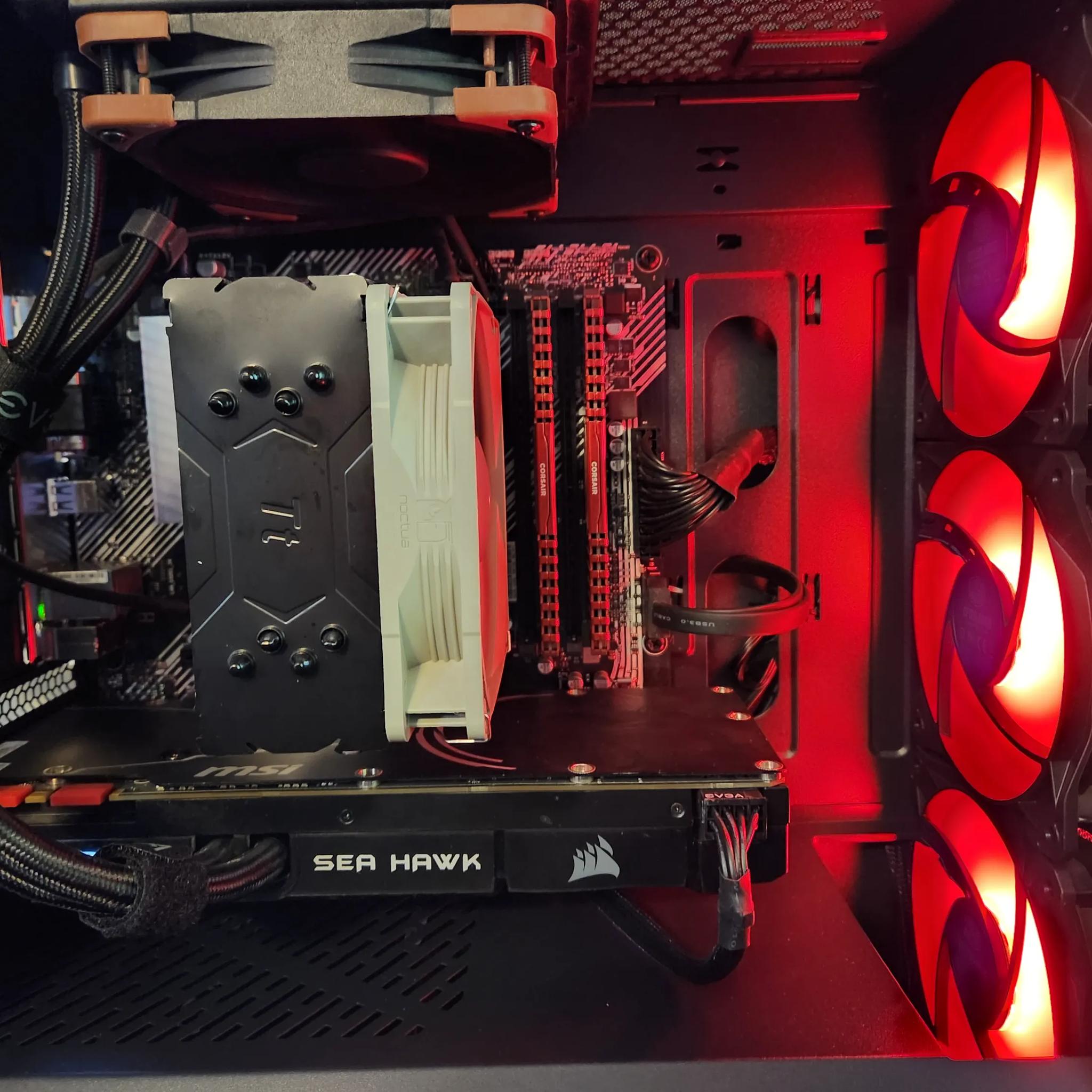The RED MONSTER 2 1080p gaming pc GTX 1080 SEAHAWK and Ryzen 7 1700X