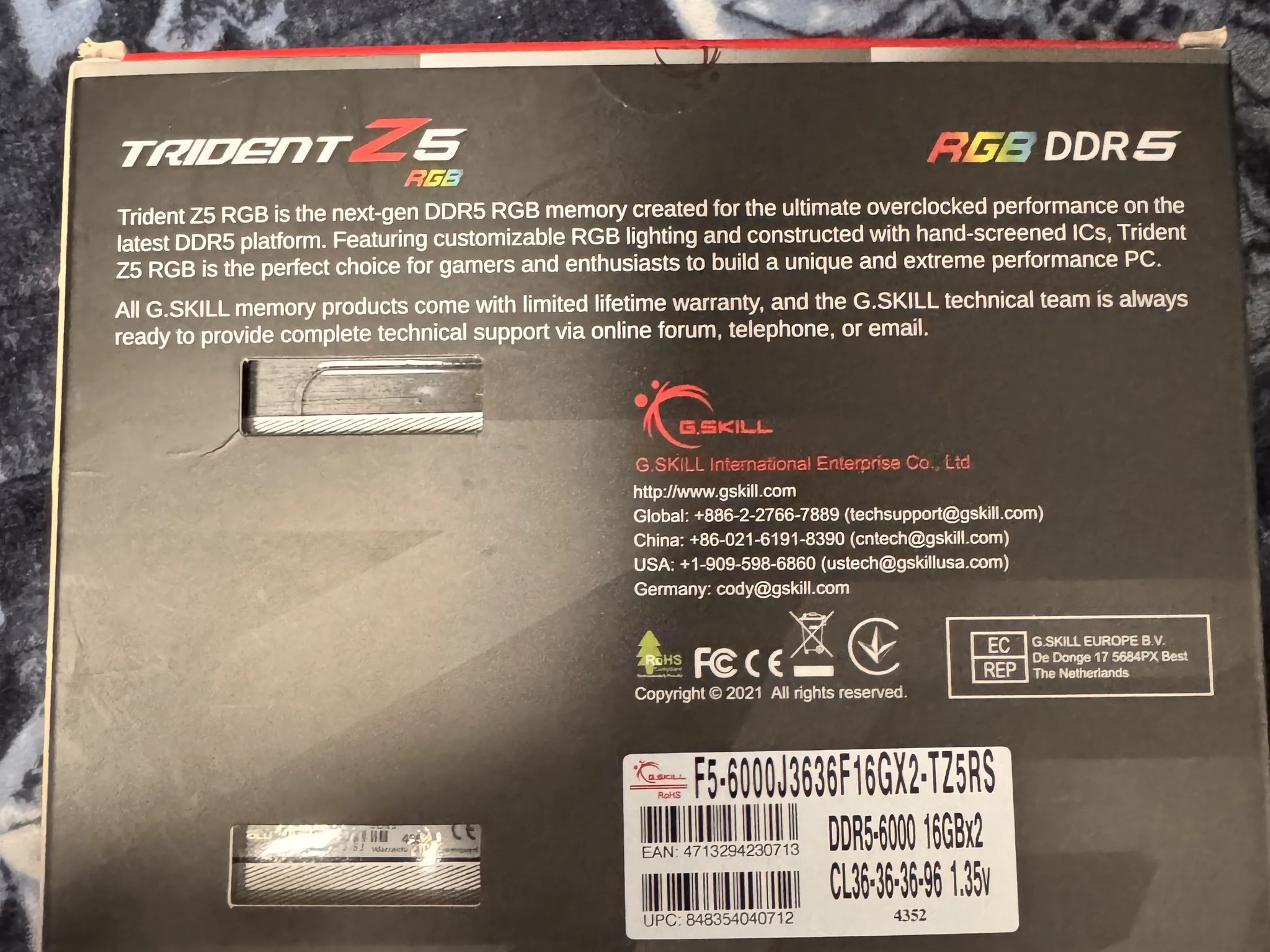 16x2GB G.Skill Trident Z5 RGB Memory