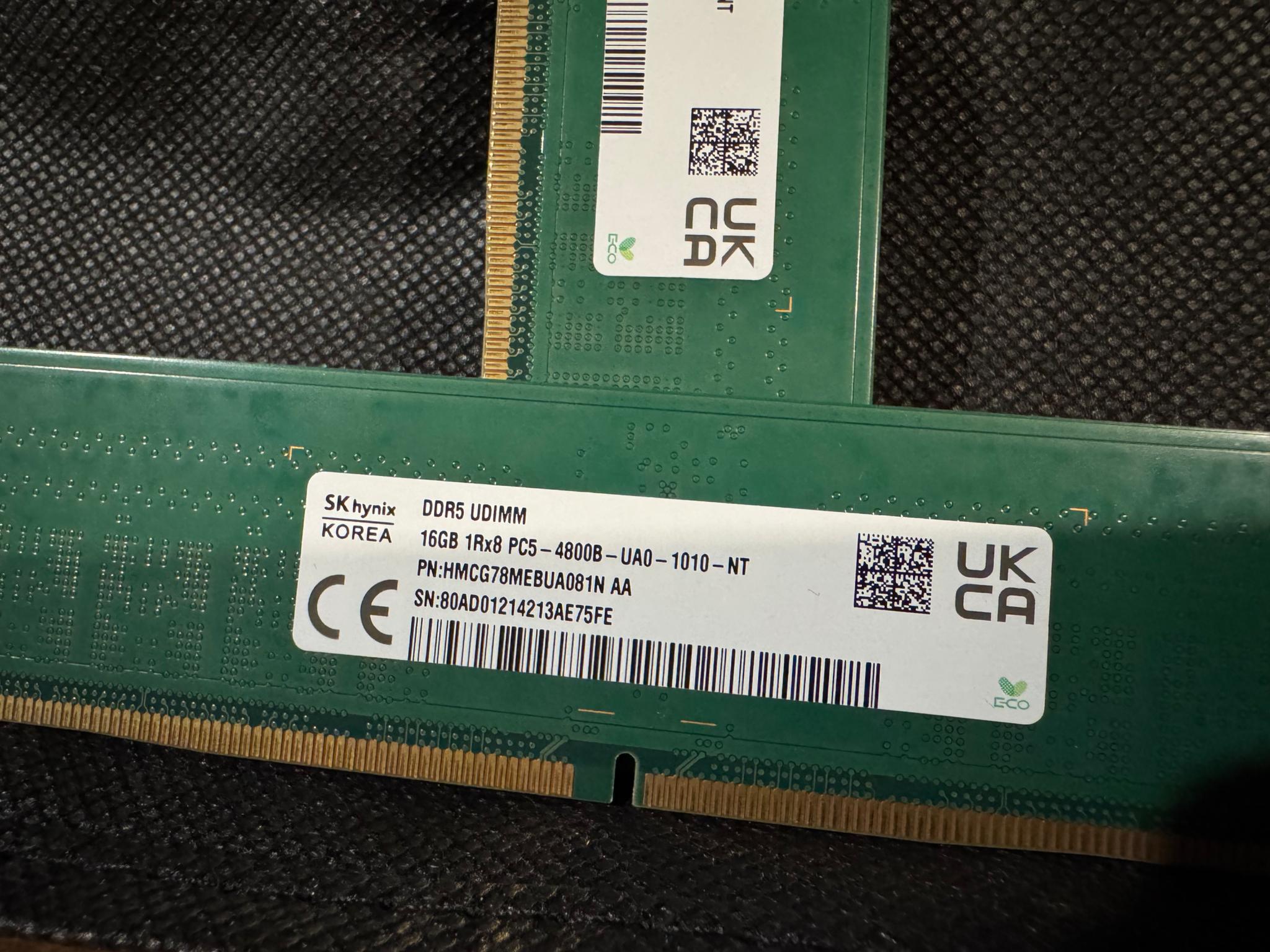 DDR5 DIMM (2x16GB) (32GB TOTAL) RAM @4800Mhz