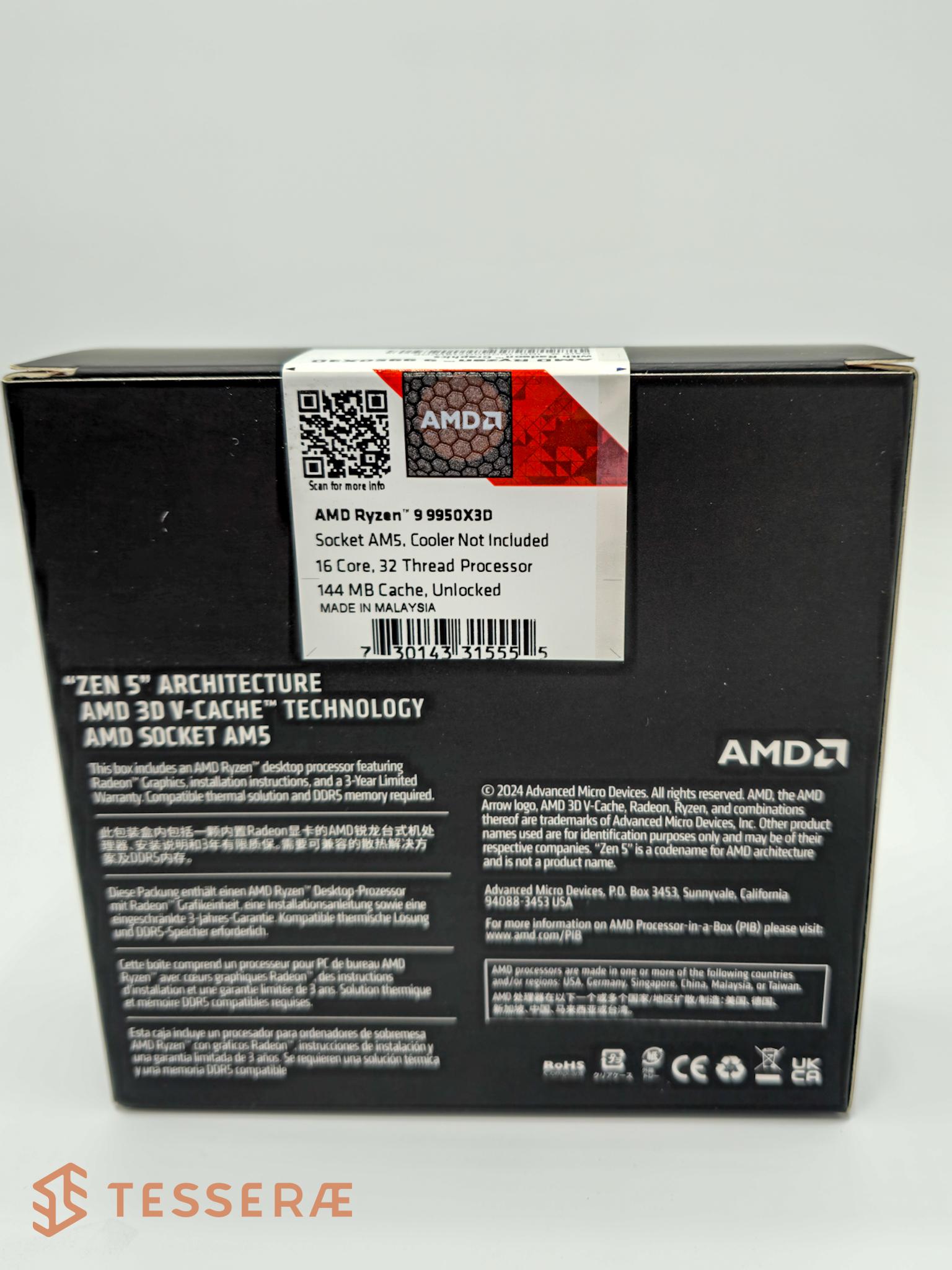 AMD Ryzen 9 9950X3D - Ryzen 16-Core 4.3 GHz Processor - Sealed - On Hand Now