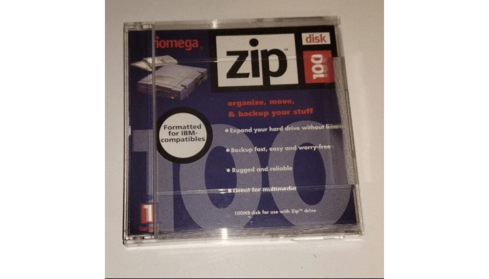 IOmega Zip 100 disc disk 100mb computer desktop laptop storage portable