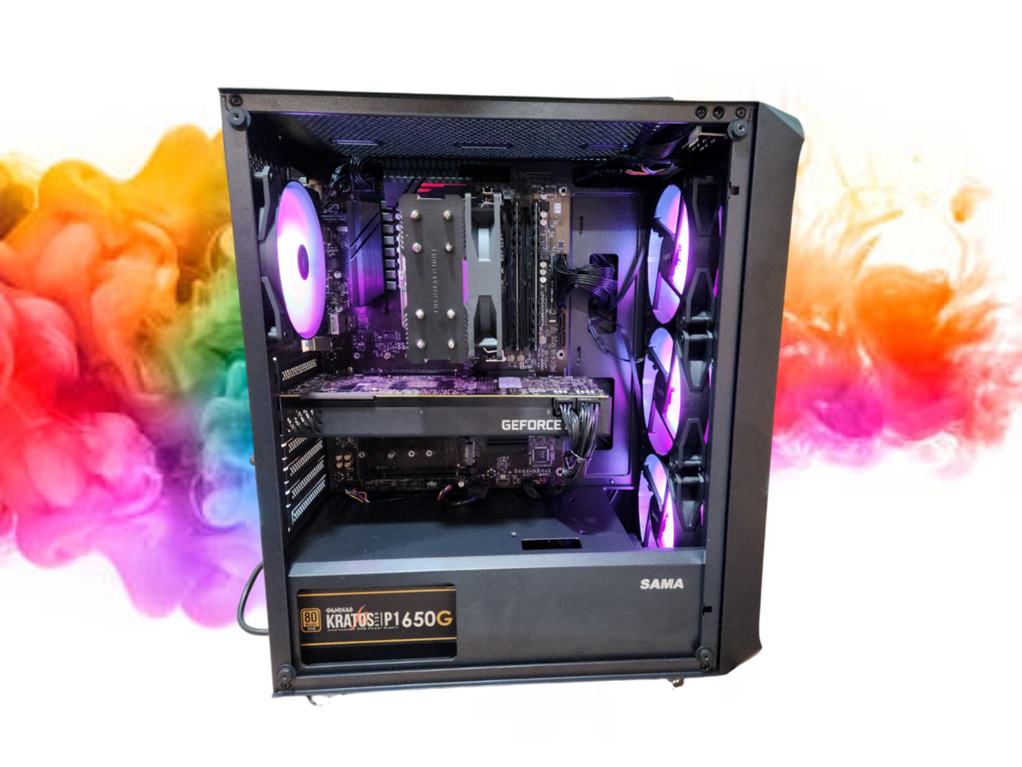 SALE: RTX 2080 Super + Ryzen 5 5500 + 16GBs DDR4 RAM + 1TB SSD + 5 Fans ( Black RGB Gaming PC )