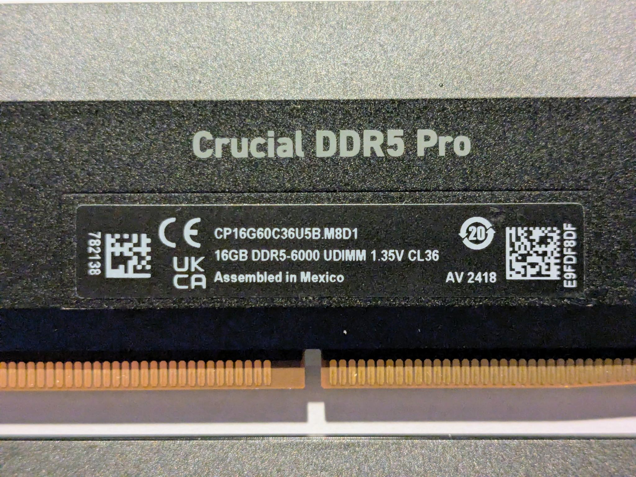 Crucial Pro 32gb 6000mt/s CL36 DDR5 RAM