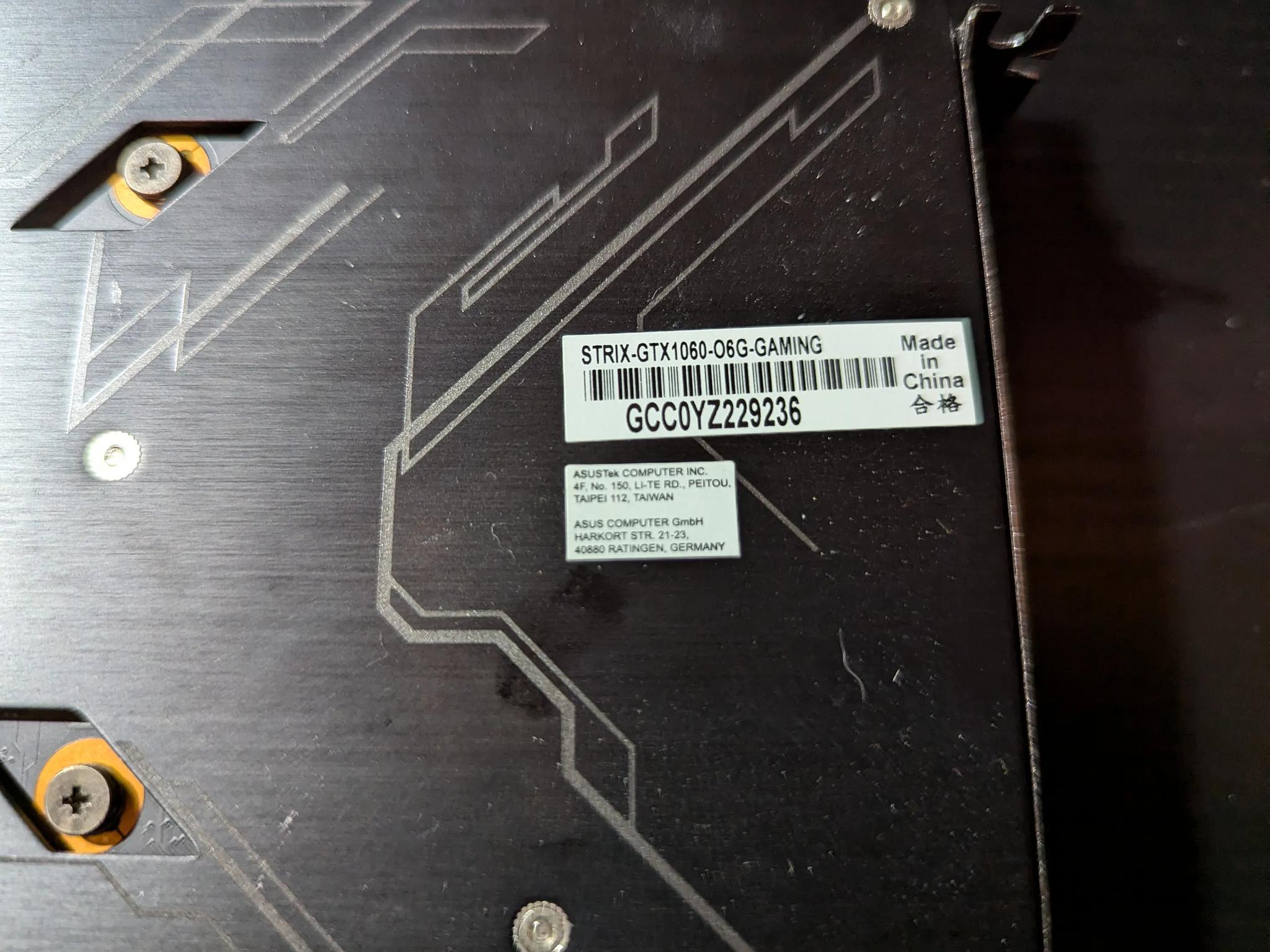 USED Asus Strix Gaming GTX 1060 6GB