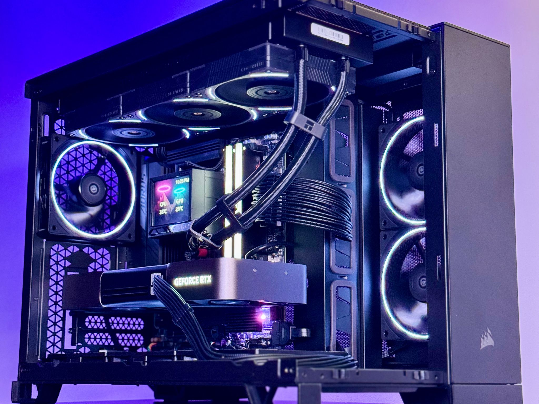 Nightfall 🌑✨ 5080 Founders Edition | 9800X3D | 32GB DDR5-6000 RAM | 2TB SSD | 360 AIO Liquid Cooled