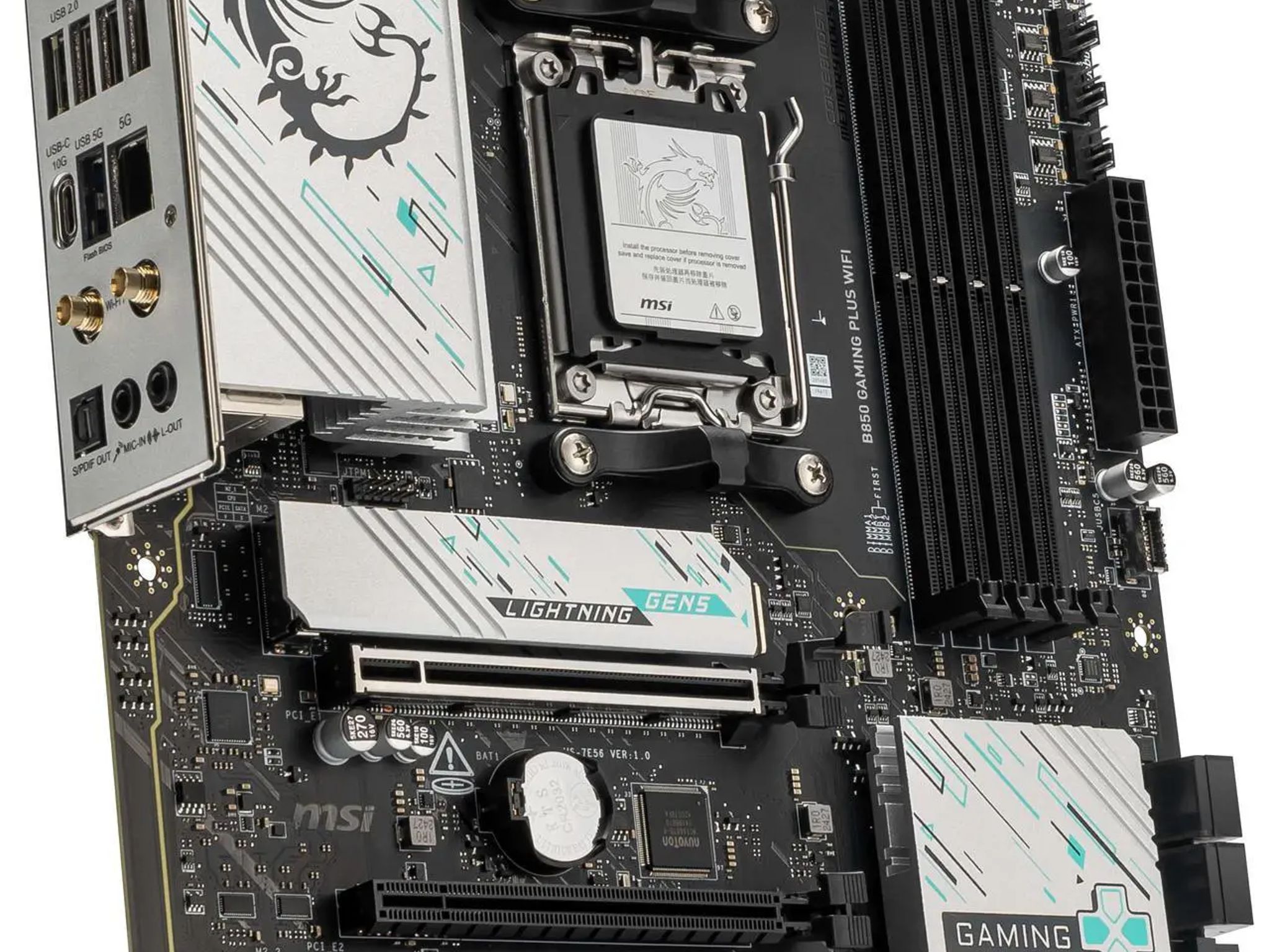 MSI B850 GAMING PLUS WIFI AM5 AMD B850 SATA 6Gb/s 5G Network DDR5 Wi-Fi 7 ATX Motherboard